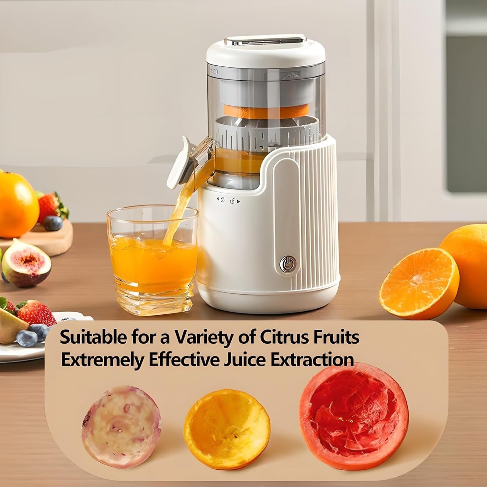 Spremiagrumi elettrico con 2 coni, spremifrutta potente portatile, ricaricabile tramite USB/facile da pulire per cucina, viaggio, campeggio red