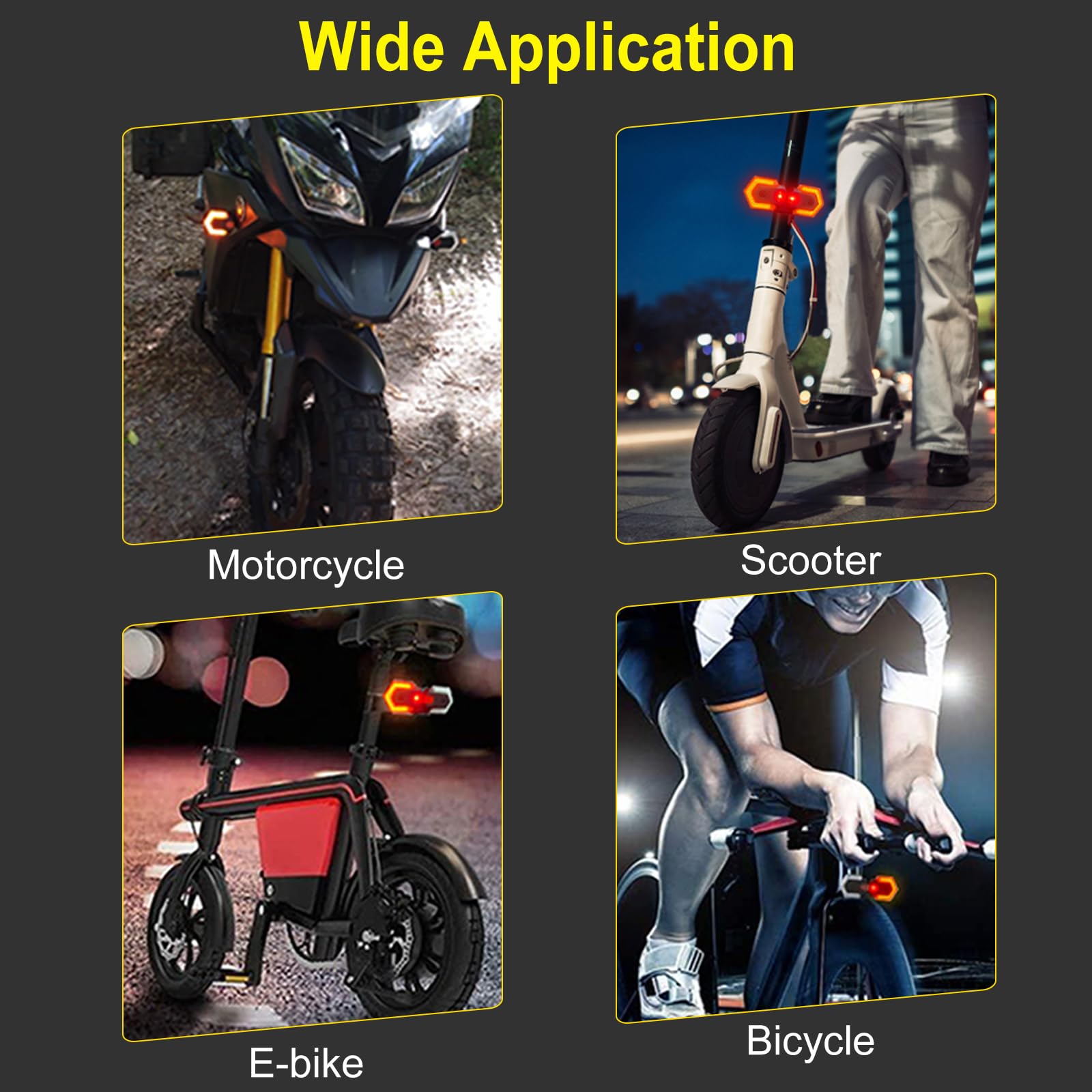 Antfire Feu arrière de vélo rechargeable par USB, clignotants avant et arrière, sans fil, étanche, avec klaxon de 120 dB pour