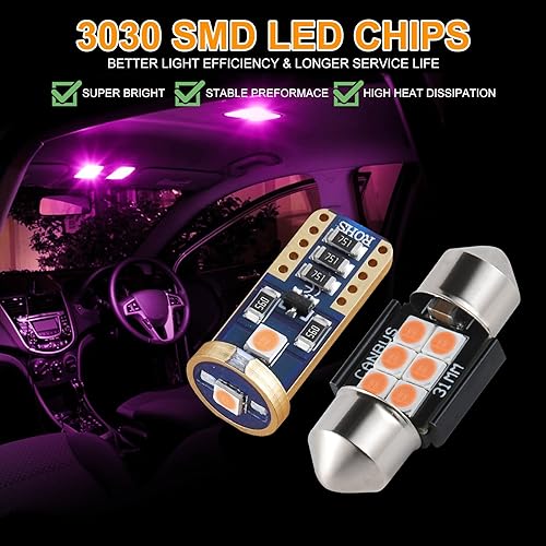 Vista 23 de iBrightstar Bombillas LED DE3175 DE3021 194 168 T10 de 1.220 in sin errores para interiores de auto, camión, cúpula, mapa, puerta, cortesía, Azul