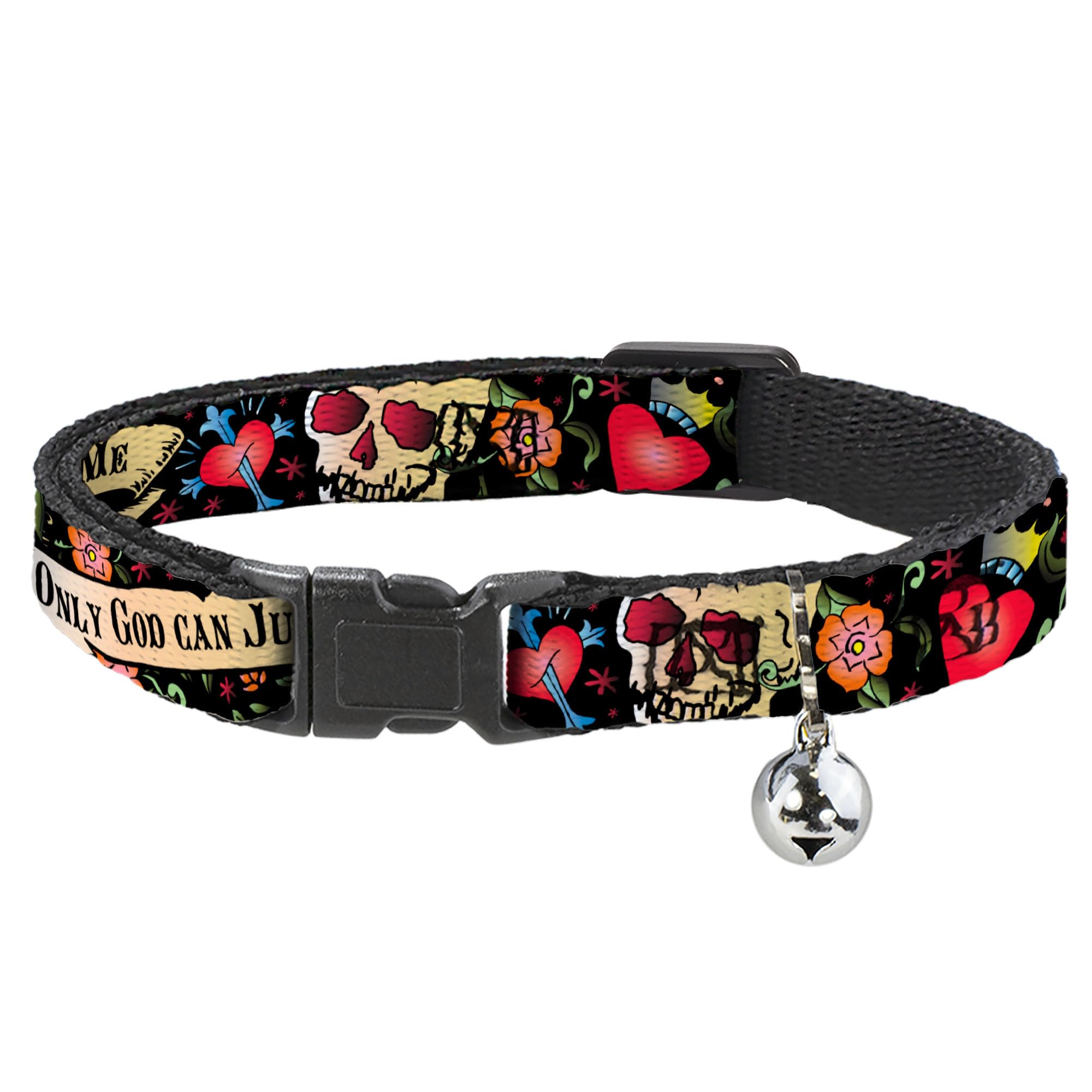 Collar de gato Breakaway antienganche Buckle-Down de poliéster ultra resistente negro