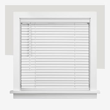 CHICOLOGY Cordless Mini Blinds for Indoor Windows, 34" W x 48" H, White Vinyl 1" Slats with Tilt Wand, Light Filtering to Room Darkening, Moisture-Resistant, Child-Safe, Screw-Mount Installation