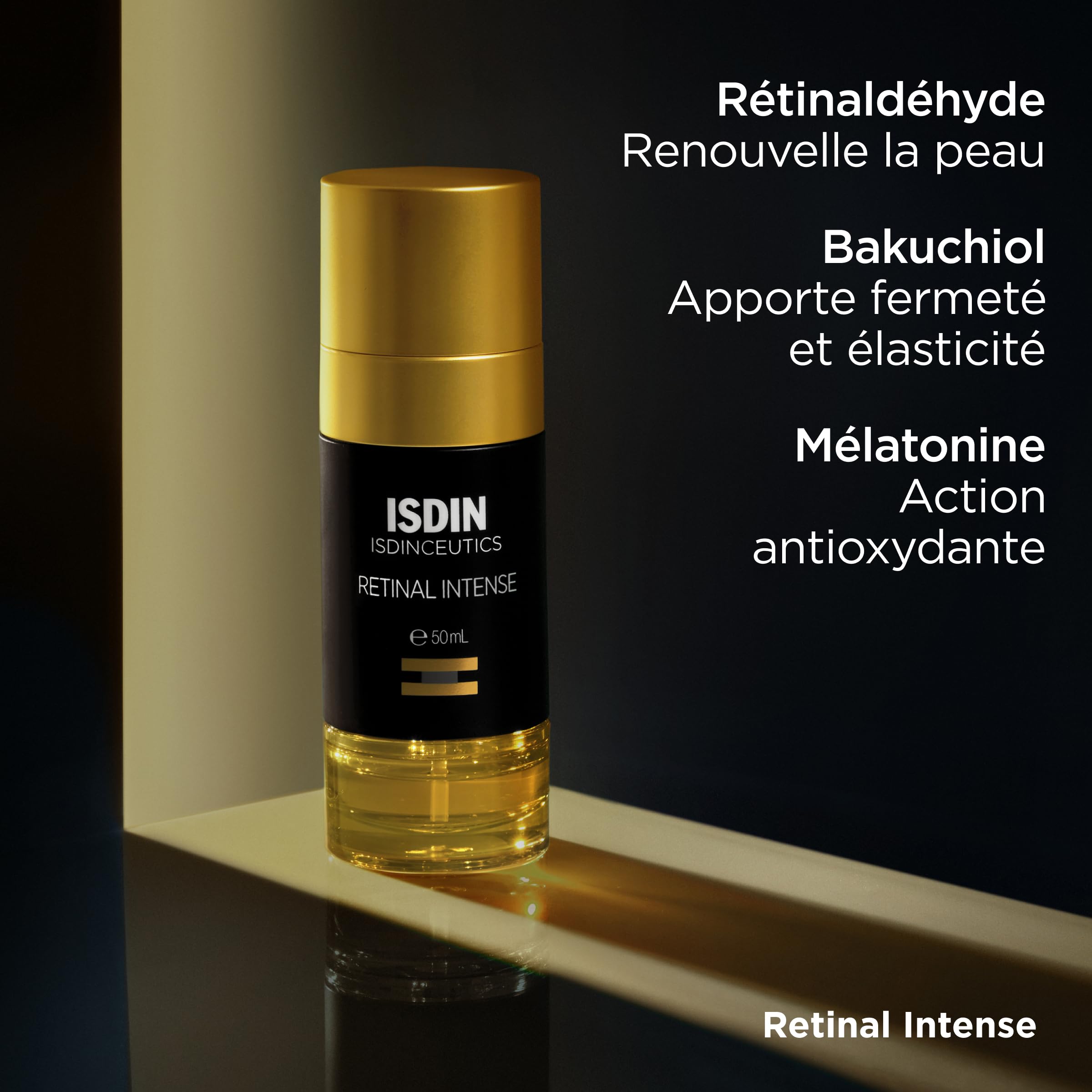 ISDIN Isdinceutics Retinal Intense (50 ml) | Sérum Biphasique de Nuit à base de Rétinaldéhyde | Pour tous les Types de Peaux contre les Signes Visibles de l'Âge