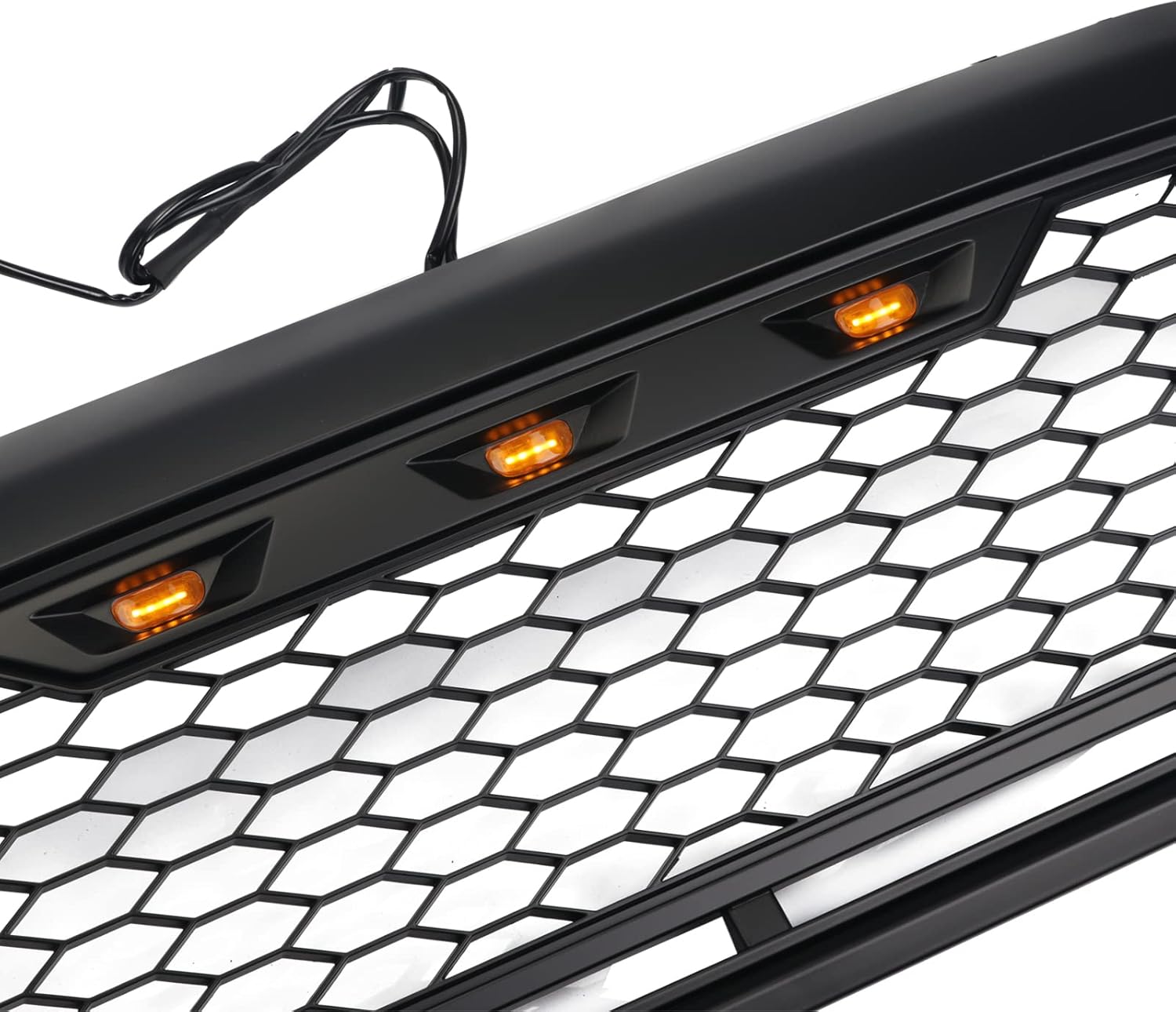 DYRDINSHOW Mesh Grille Front ABS Grill Compatible with Toyota Tacoma 2005-2011 (Matte Black)