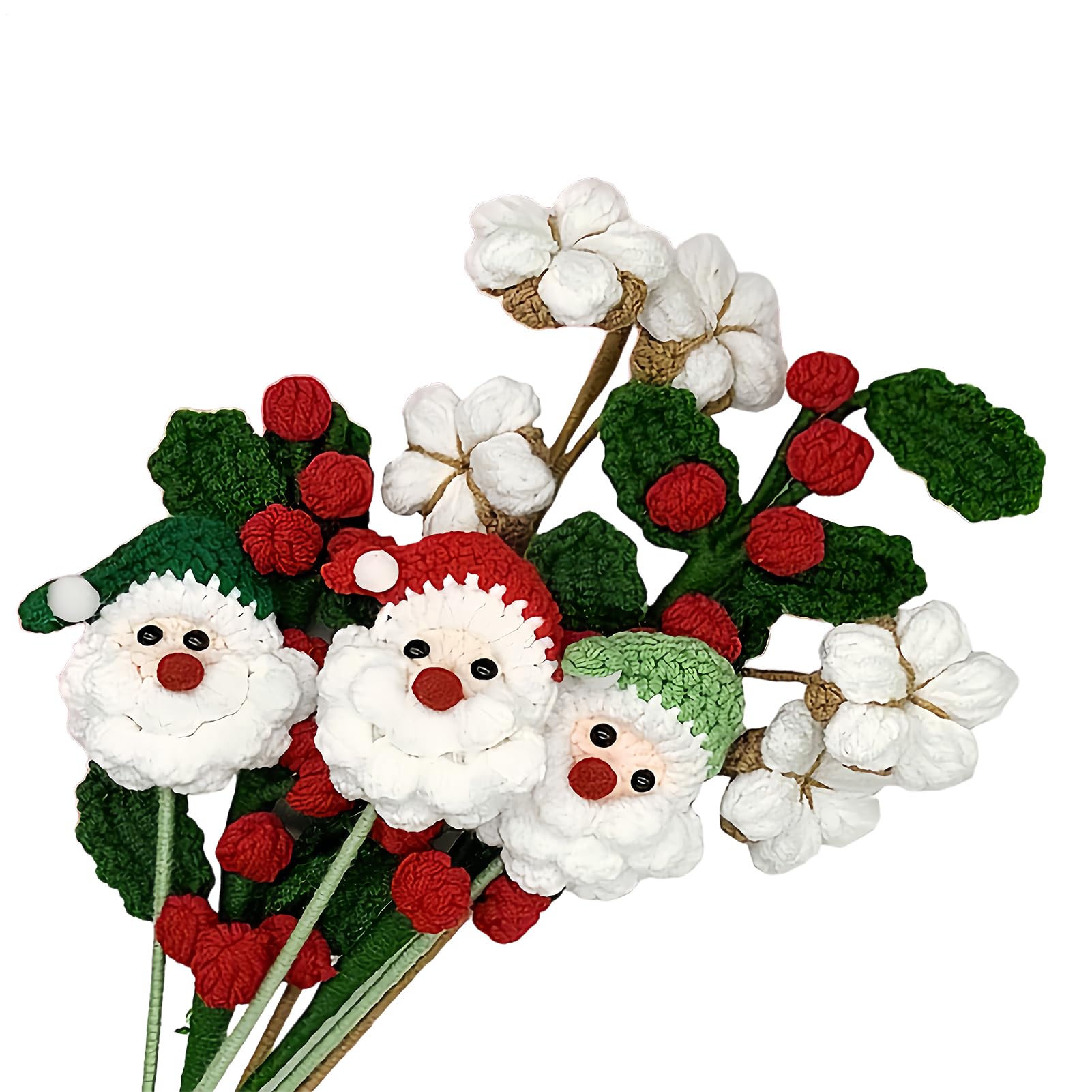 Fleurs de Noël artificielles et fleurs crochetées main pour décoration maison