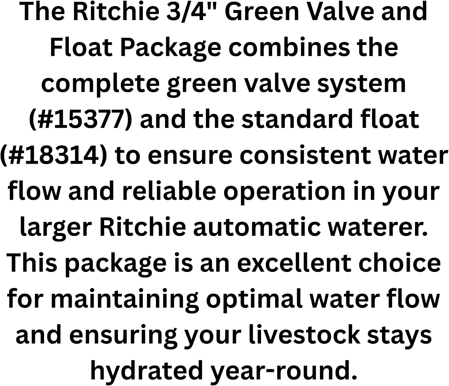 Ritchie 3/4" Green Valve Package with Float #16993 – High Pressure Livestock Waterer Valve Kit, 16.5 GPM Flow Rate, Compatible with Ritchie Automatic Waterers