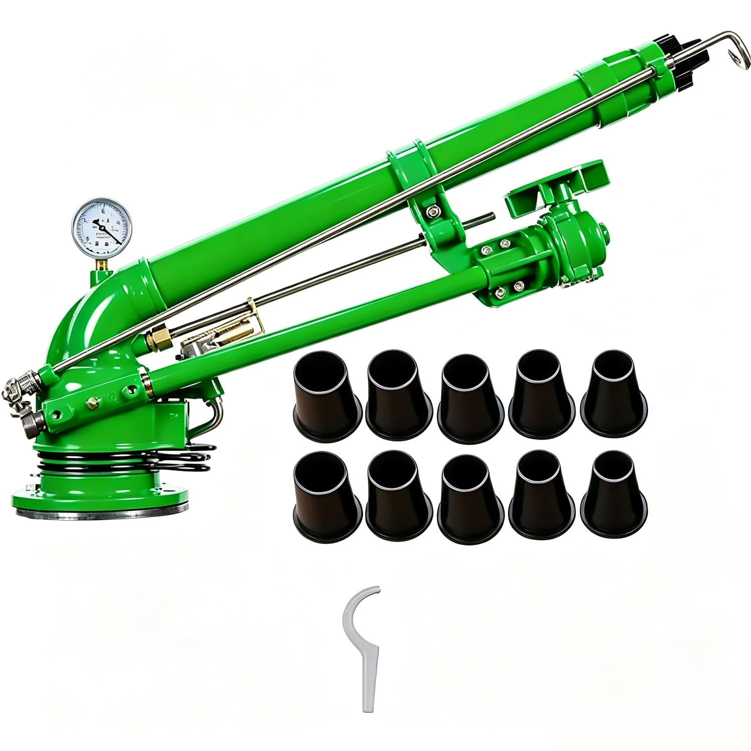 Pistolet Do Nawadniania, Do Nawadniania Gospodarstw Rolnych | Obrotowy Zraszacz Do Nawadniania Dużych Powierzchni 360°, Regulowana Prędkość I Kąt, Z 10 Wymiennymi Dyszami