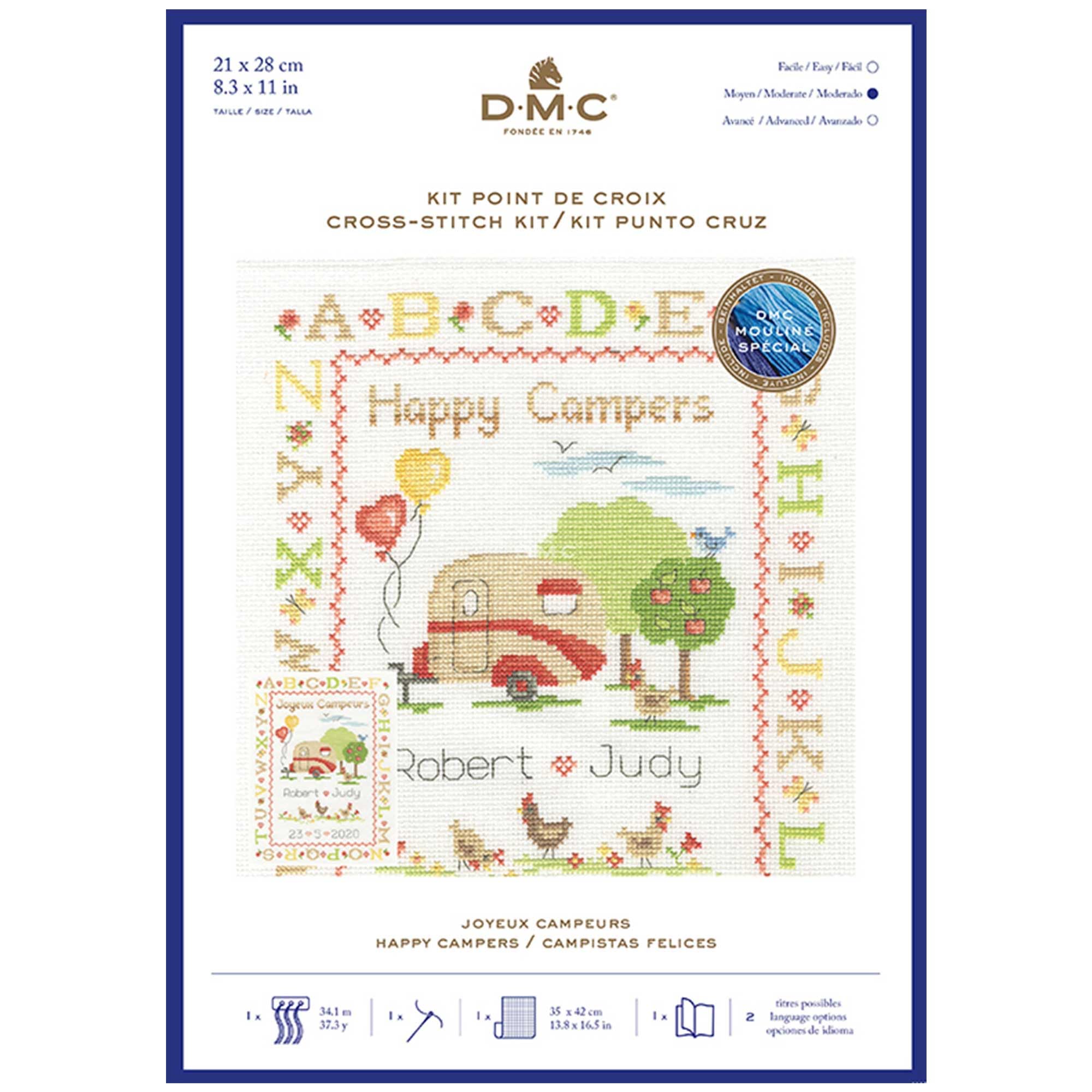 DMC Happy Campers Scross-Stitch Kit
