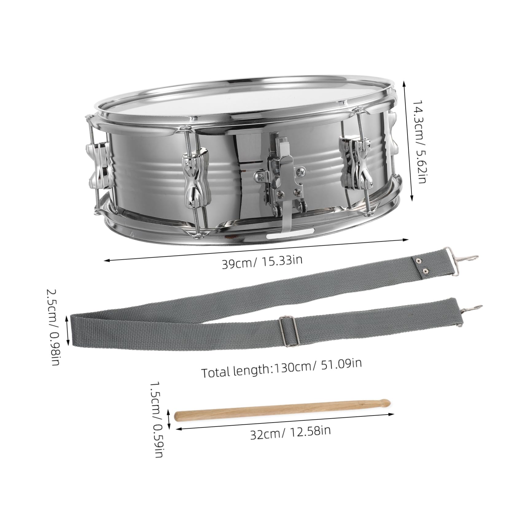 Abaodam Professionelles Marschtrommel Satz mit Dualem Klang Aluminiumlegierung und Polyesterfolie Inklusive Trommelstöcken Passend für Schulbands und Zufällige Farbe