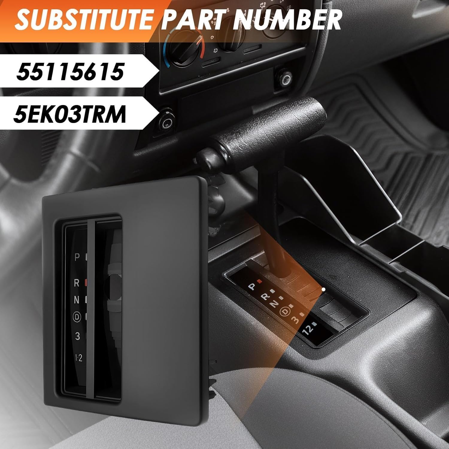 Shifter Bezel Cover for Automatic Transmission Floor Console Compatible with Cherokee XJ 1997-2001 55115615 5EK03TRM