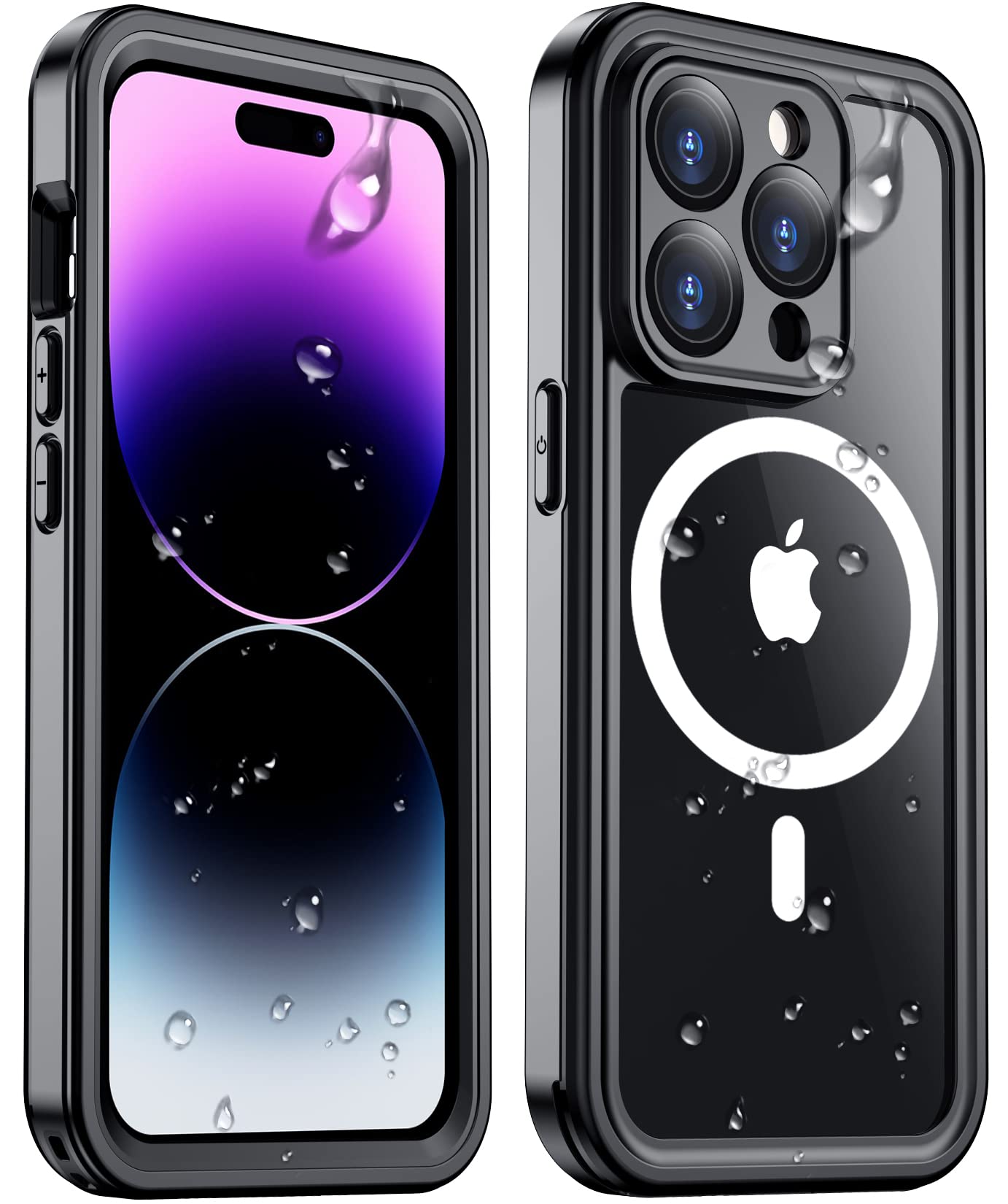 Photo 1 of 2023 New Magnetic Case for iPhone 14 Pro Case Waterproof, Built-in Screen Protector & Camera Protector [Compatible with MagSafe] [IP68 Waterproof] [Dustproof] Full Body Shockproof Phone Case 6.1"