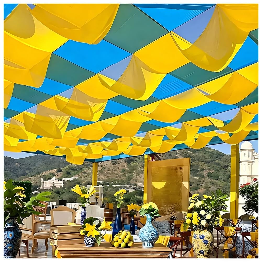 Voile d'ombrage translucide 0,5x5m en tissu mousseline pour terrasse de café et décoration extérieure