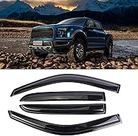 Vista 20 de Protector de lluvia Deflector de viento para montaje exterior, viseras de ventana con cinta compatible con Ford F-250 1999-2016 Super Duty