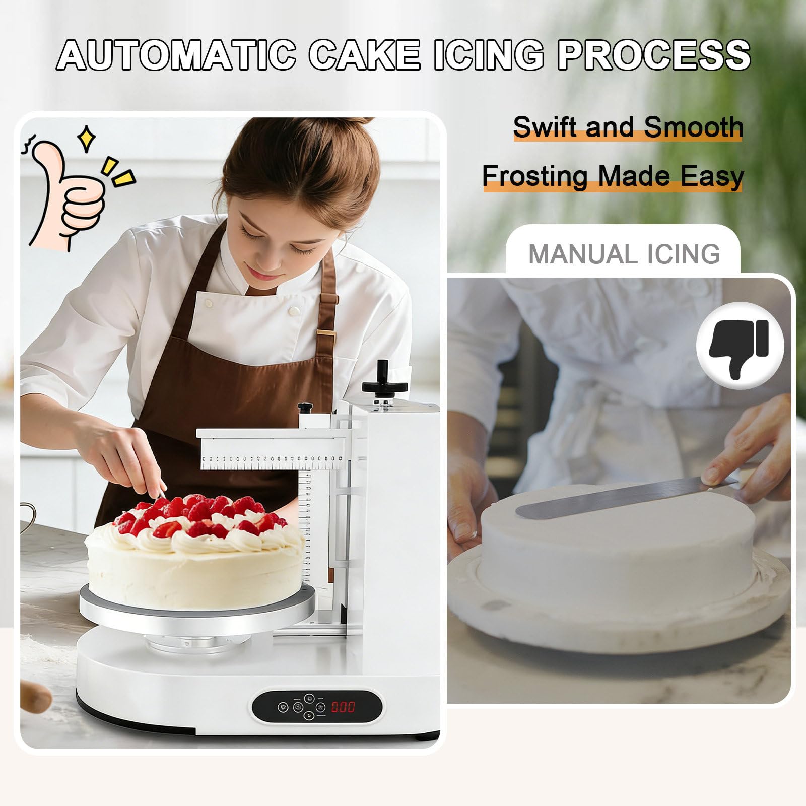Spandiconcime elettrico e decoratore per torte con velocità regolabile per cottura professionale