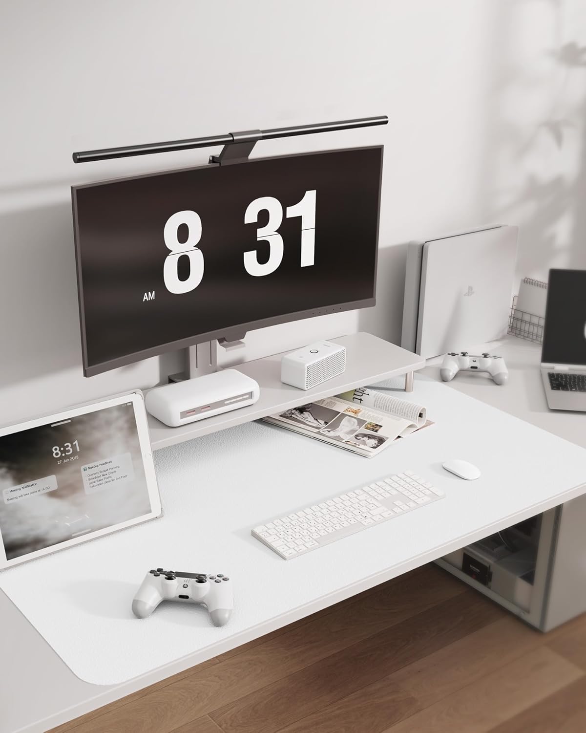 MOLMO Non-Slip Desk Mat, Waterproof Desk Pad Table Protector, Easy Clean Laptop Mat Large Mouse Pad Leather Writing Mat with Suede for Office/Home/Decor (White, 60 x 35 cm) 7 71nXXcNY1qL. AC SL1500