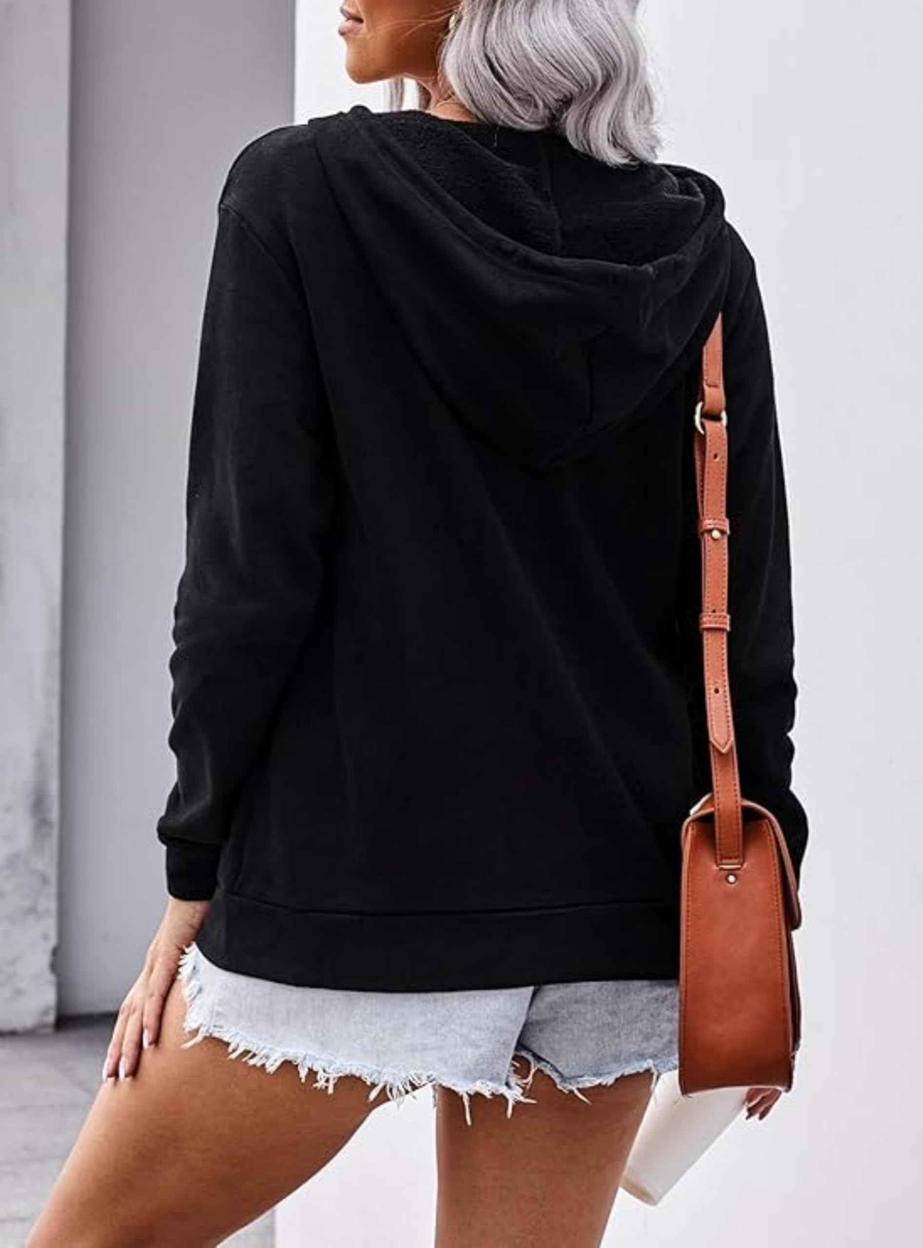 Jhsnjnr Sweatjacke Damen Kapuzenpullover Langarm Reißverschluss Pullover Fleecejacke Sport Sweatshirt Jacke Zipper Hoodie