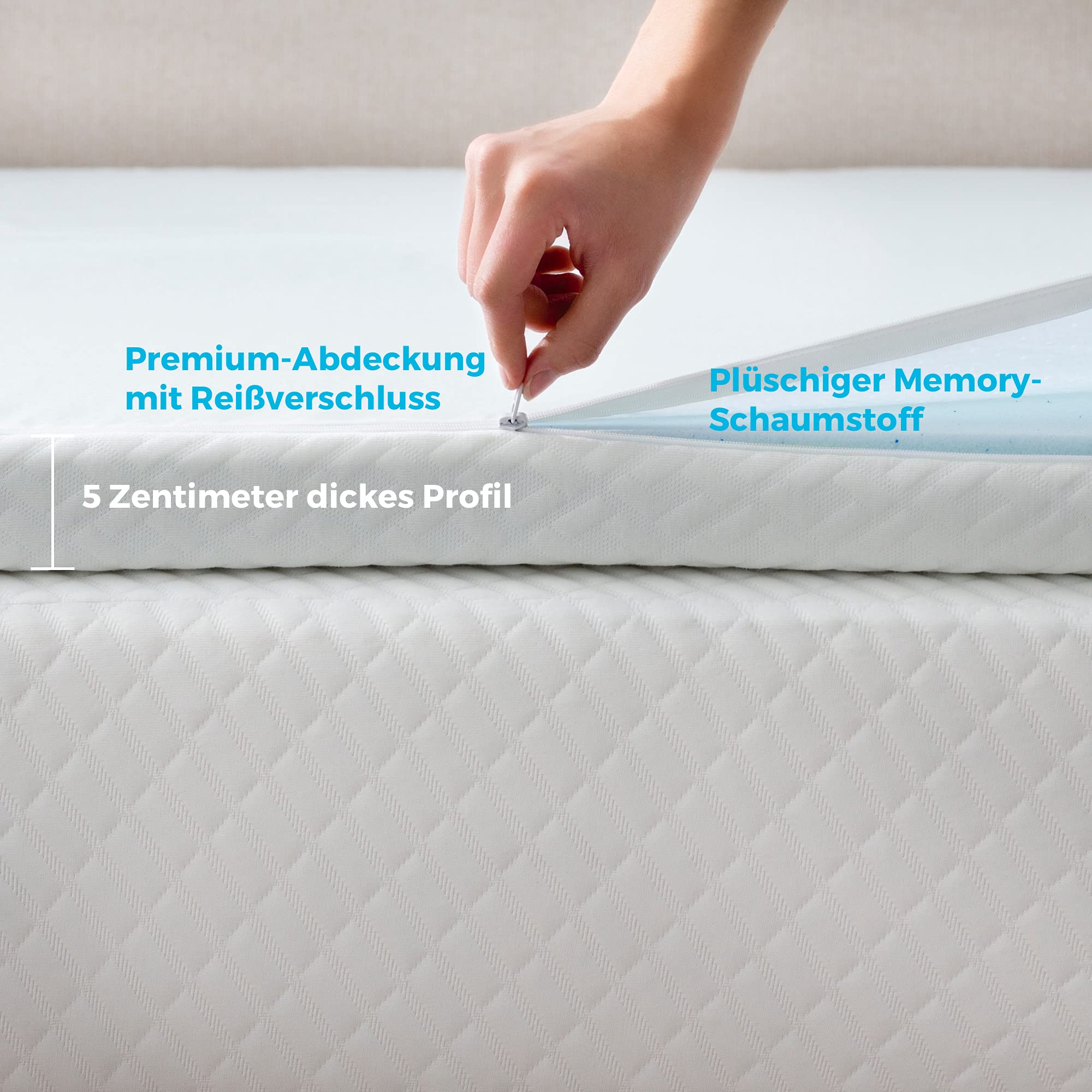 Linenspa Matratzen Topper 100 x 200 cm – Bild 5