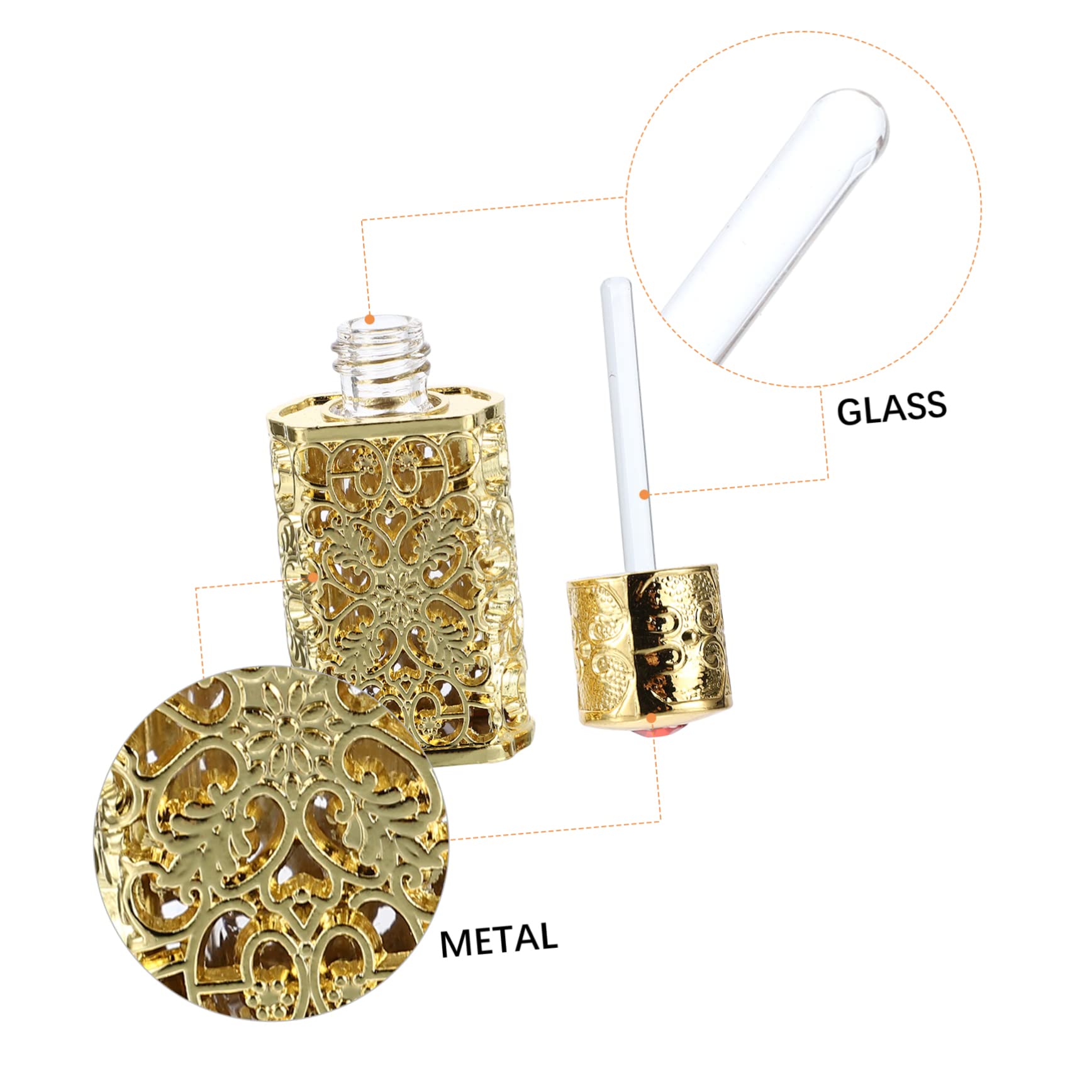 5 Piezas De Metal Botella De Aceite Esencial Oud Botella Spray Elegante Botella De Perfume Botellas De Perfume Vintage Recargable Botella De Perfume Líquido Botella De Niebla