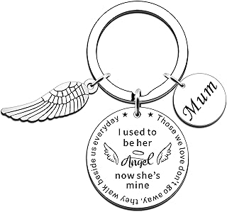 Mum Memorial Keyring Gifts Smpathy Gift Loss of Mum Mother Funeral Gift in Memory of Mum Wing Keyring Memorial Gifts for Loss of Mum Angel Gifts