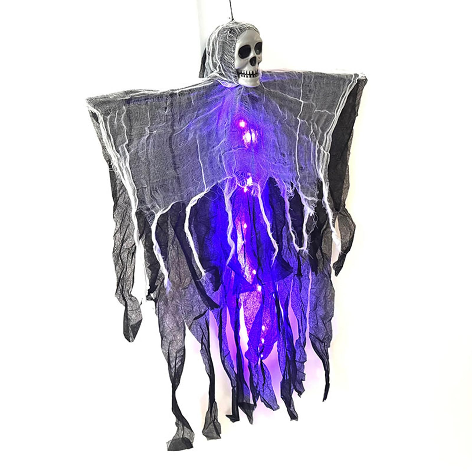 Xjdzineq Halloween Hanging Specter Ornament Party Supplies Skeleton with Light for Festivities Haunts House Decoration Lighted Skull Ornament