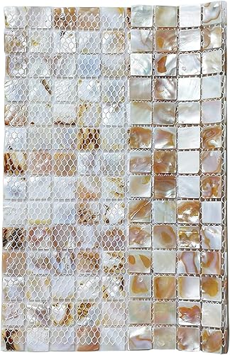 Vista 34 de Art3d - Azulejo de mosaico de concha de nácar para salpicadero de cocina / azulejo de pared de ducha, 12 x 12 pulgadas, azulejos de tipo metro sin