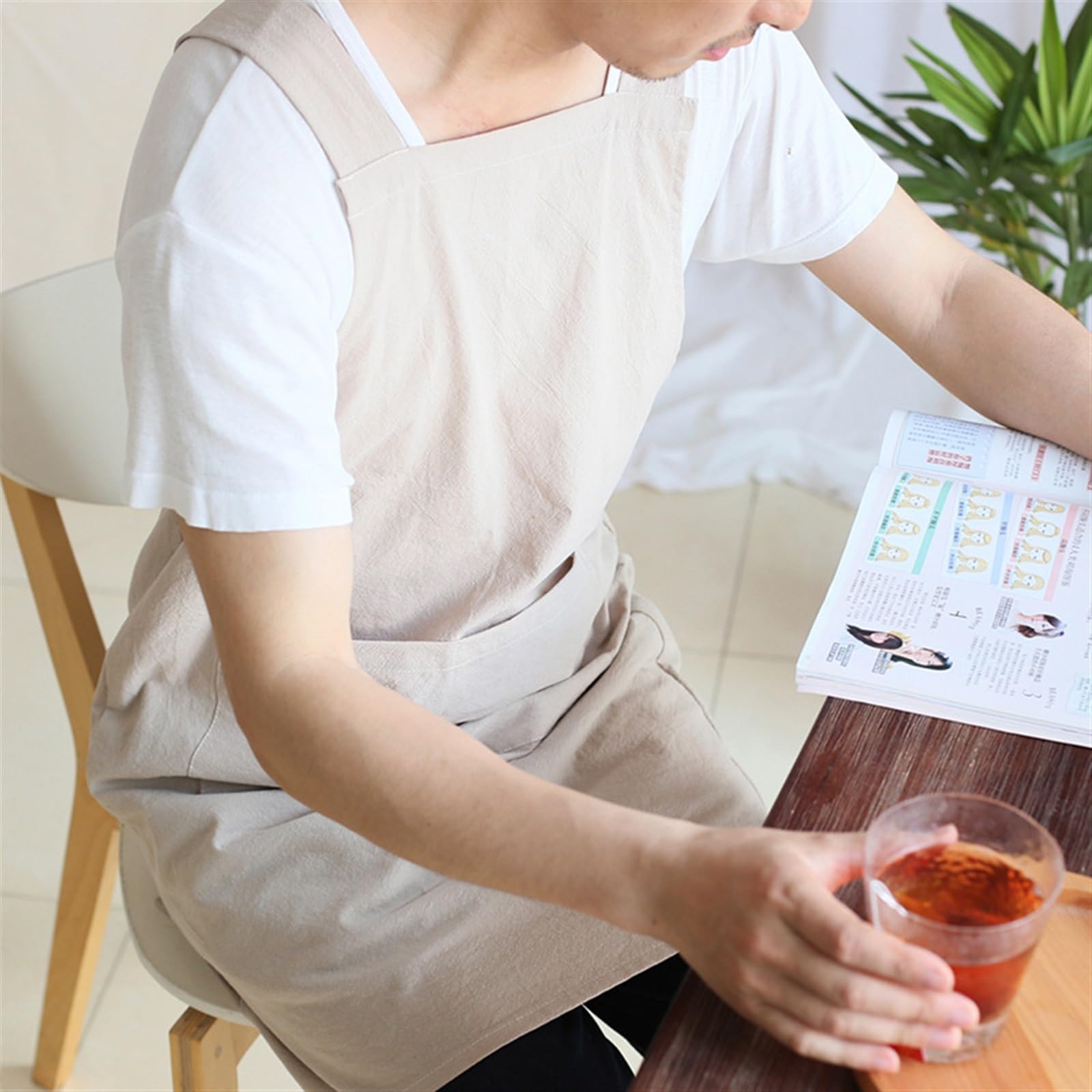 Delantal para mujer y hombre, para cocina, antiincrustante, leche, té, cafetería, floristería