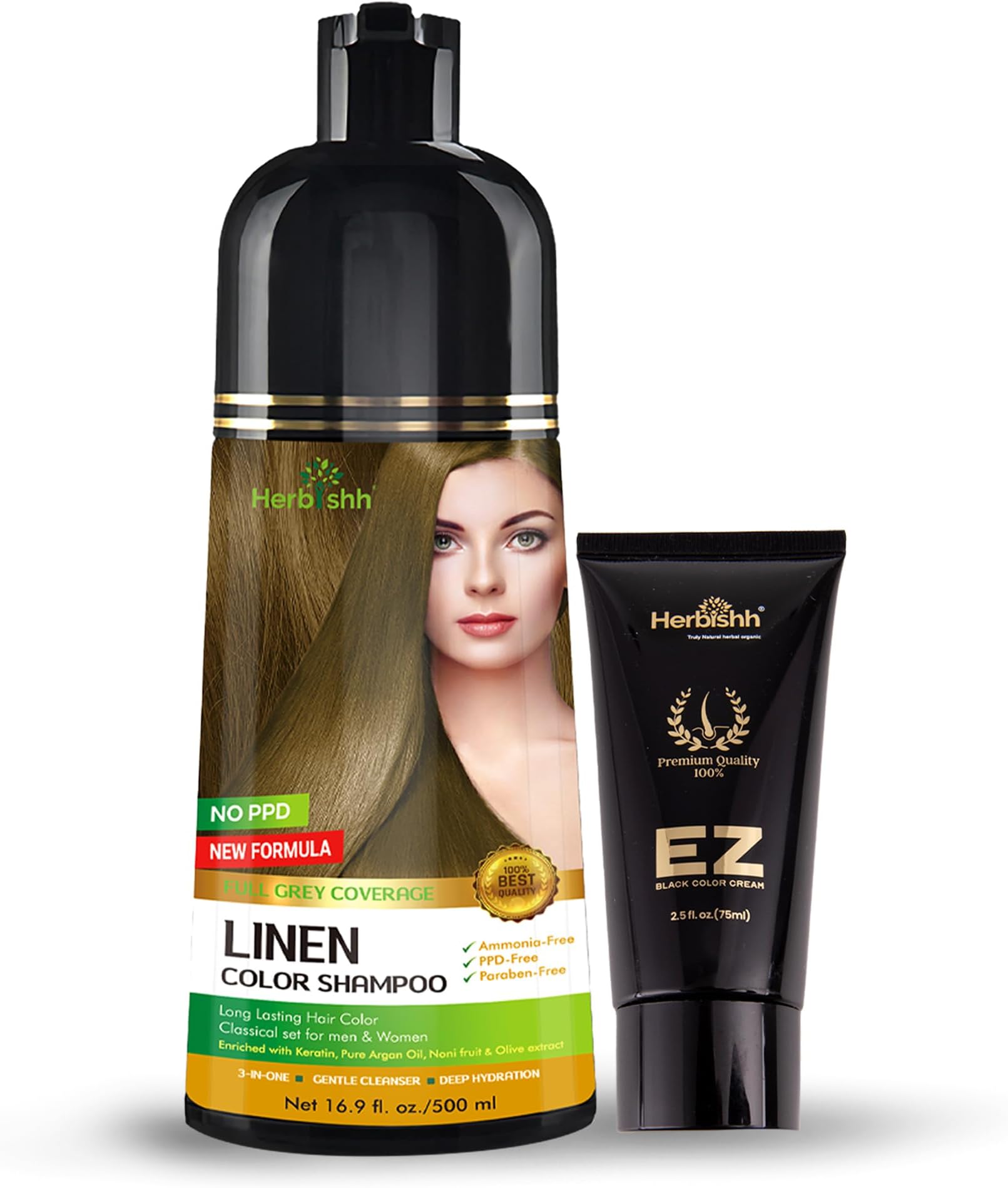 Black Shampoo Per Capelli Neri, Da Bianco A Nero Per Uomini E Donne, Colorante Per Capelli Con - Foto 2