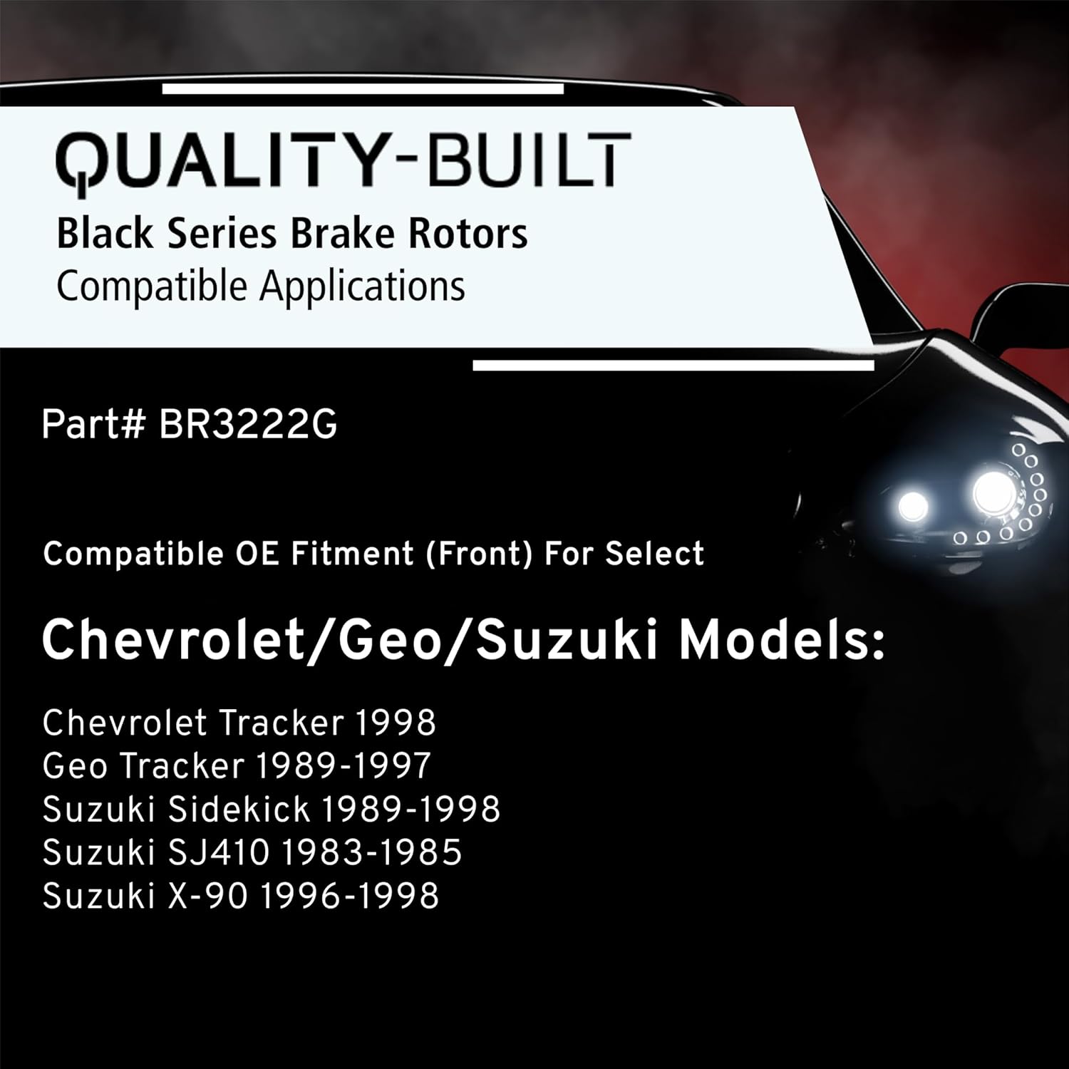 QUALITY-BUILT Front Brake Rotor, Black Series BR3222G, Compatible with 1983-1998 Chevrolet/Geo/Suzuki (Sidekick,SJ410,Tracker,X-90)