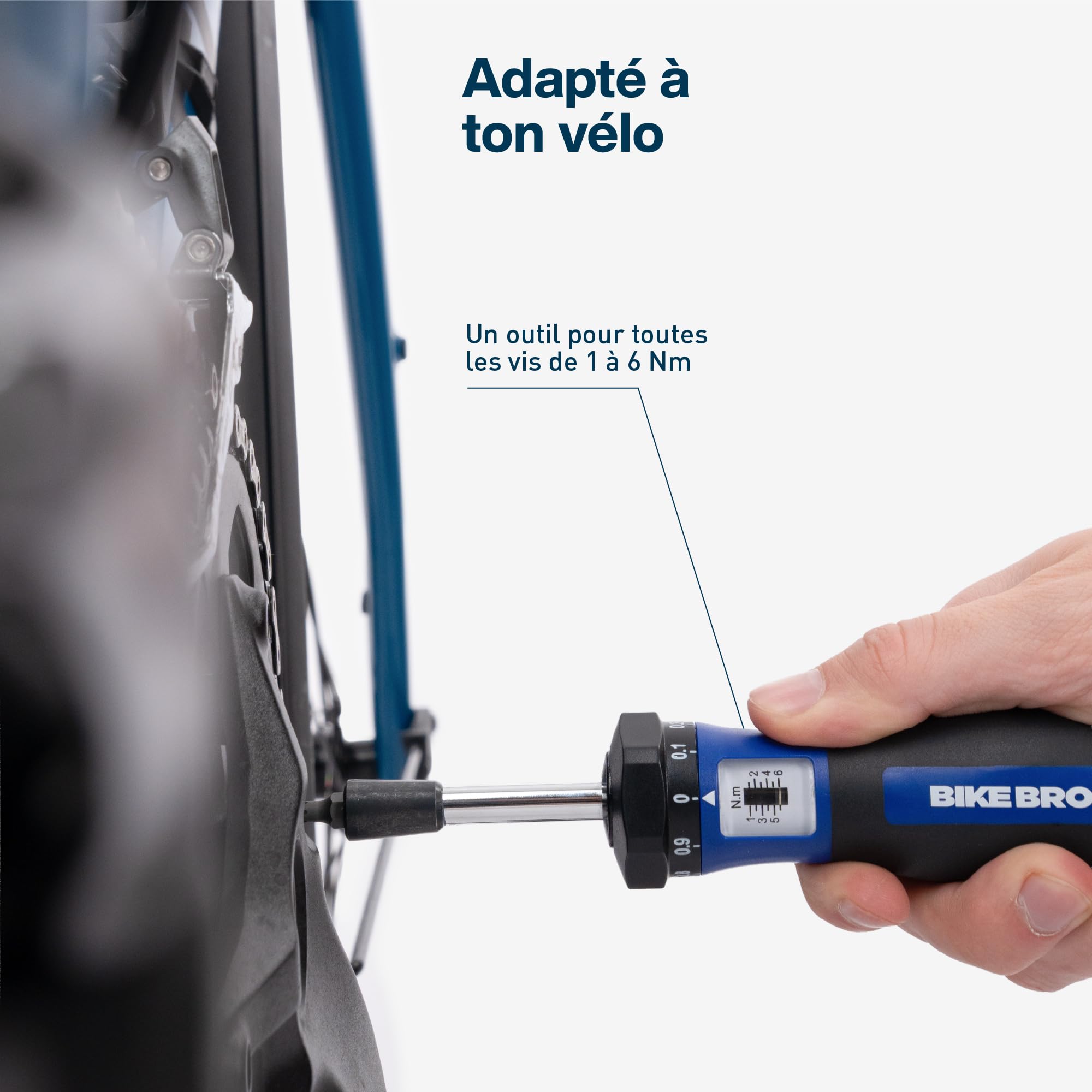 81664 Clé dynamométrique pour réparation de vélo et autres 1/4" Tournevis dynamométrique avec porte-embout et raccord droit 1-6 Nm | 70001