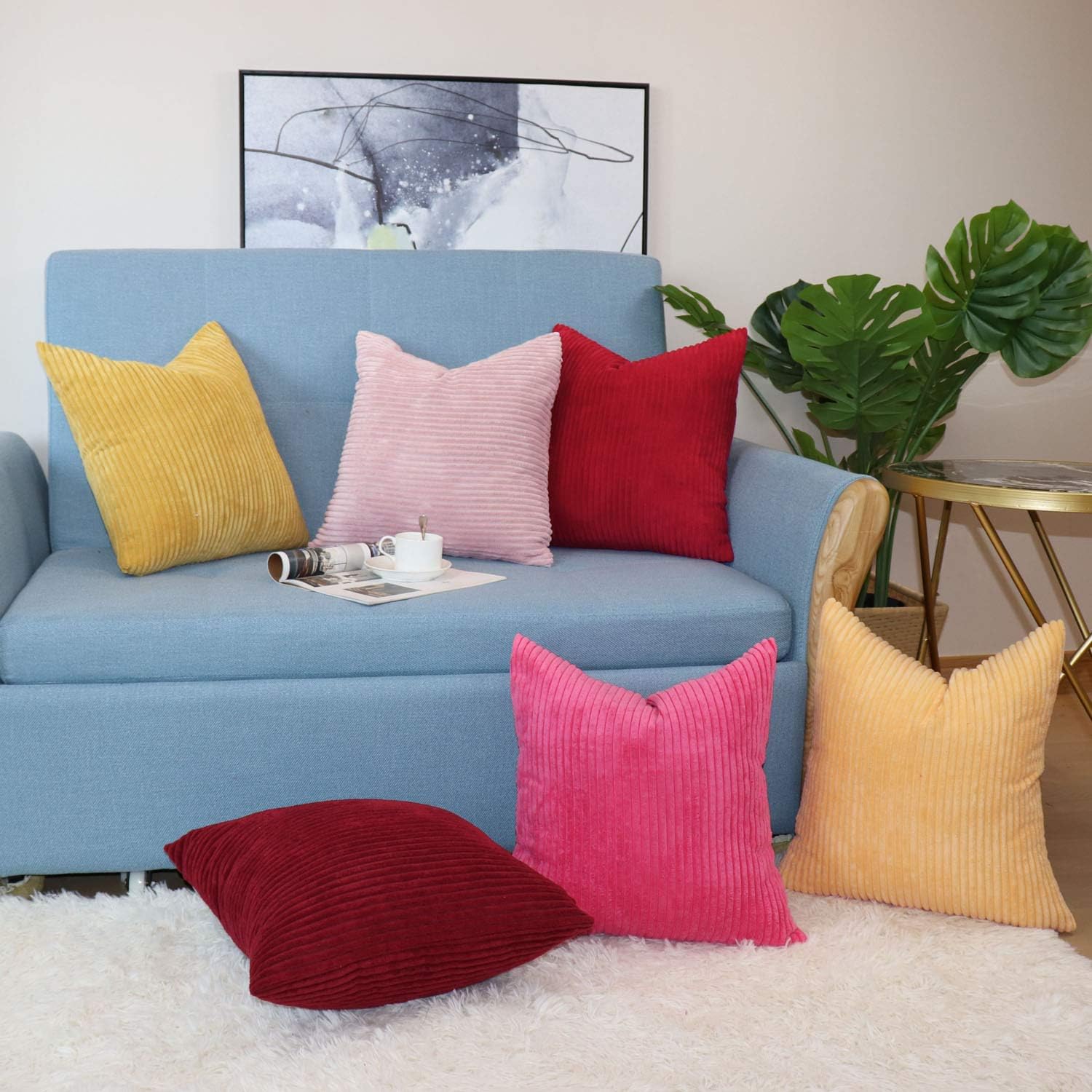 sykting Lumbar Pillow Covers Solid Super Soft Pillow Cases Pack of 2 Decorative Pillow Covers for Couch Sofa Bed Chair 12x20 inch Grass Yellow