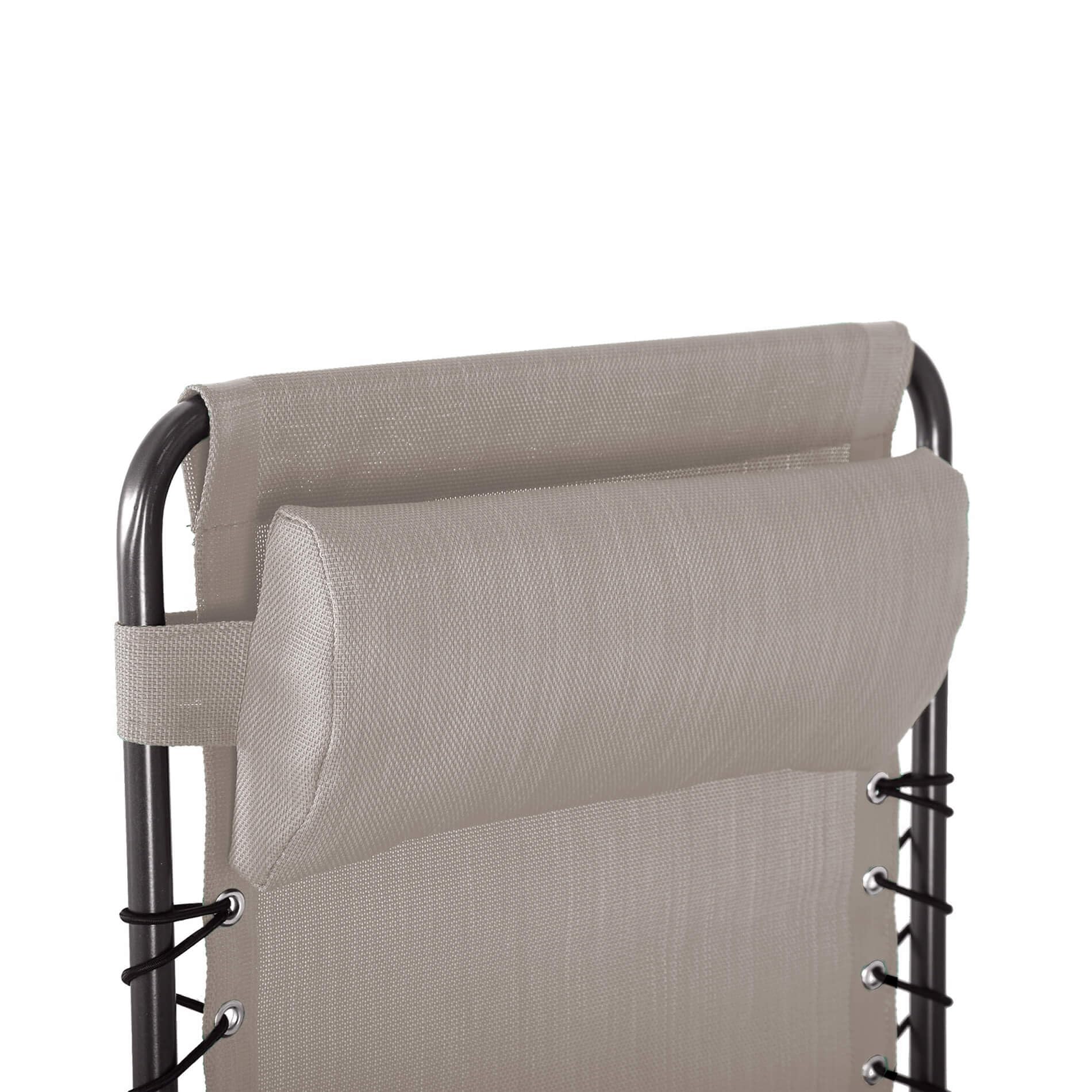 Rebecca Mobili Sdraio Gravità Zero, Chaise Longue Salvaspazio, Beige Grigio Scuro, Acciaio Poliestere, per Giardino Balcone - Misure HxLxP: 113 x 66 x 104 cm - Art. RE7151