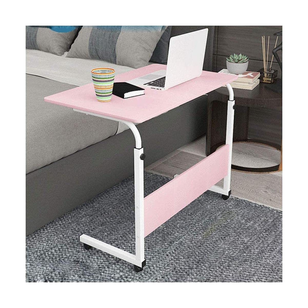 BKEKM Table de lit Table de lit médicale avec Roue pivotante Table d'ordinateur Portable OMobile réglable en Hauteur pour Ordinateur Portable Mangeant Support d'ordinateur Mobile Spacieux