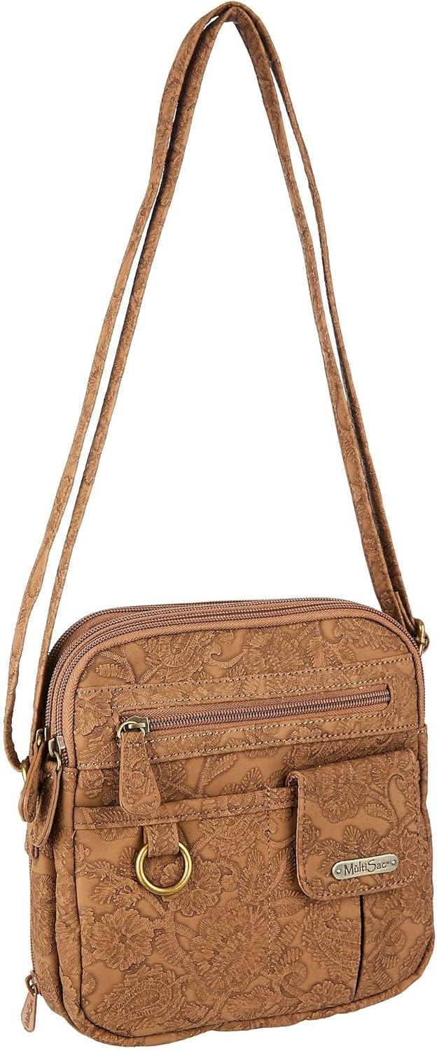 MultiSac Floral North South Zip Around Crossbody One Size Latte brown