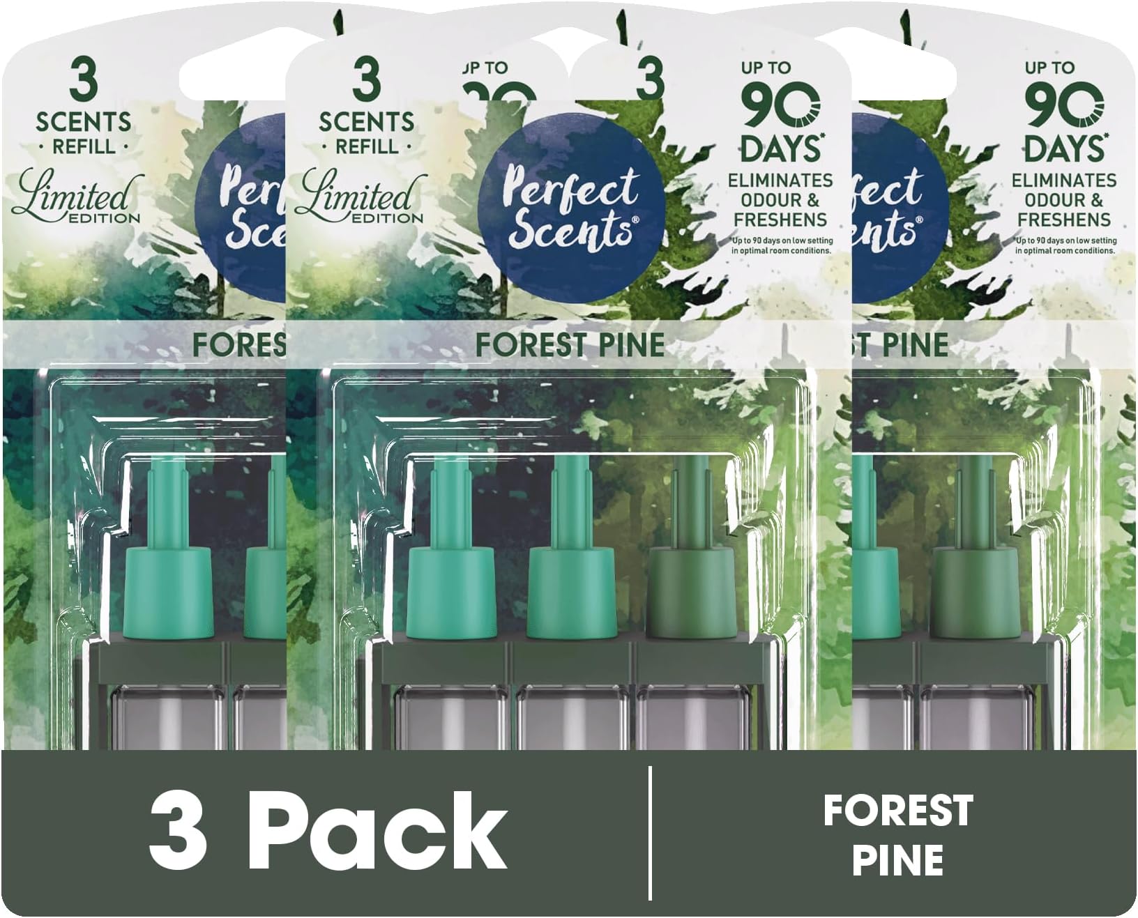 Perfect Scents 3 Scents Air Freshener Refill (3 Pack) - Compatible with 3volution Forest Pine 3x20ml