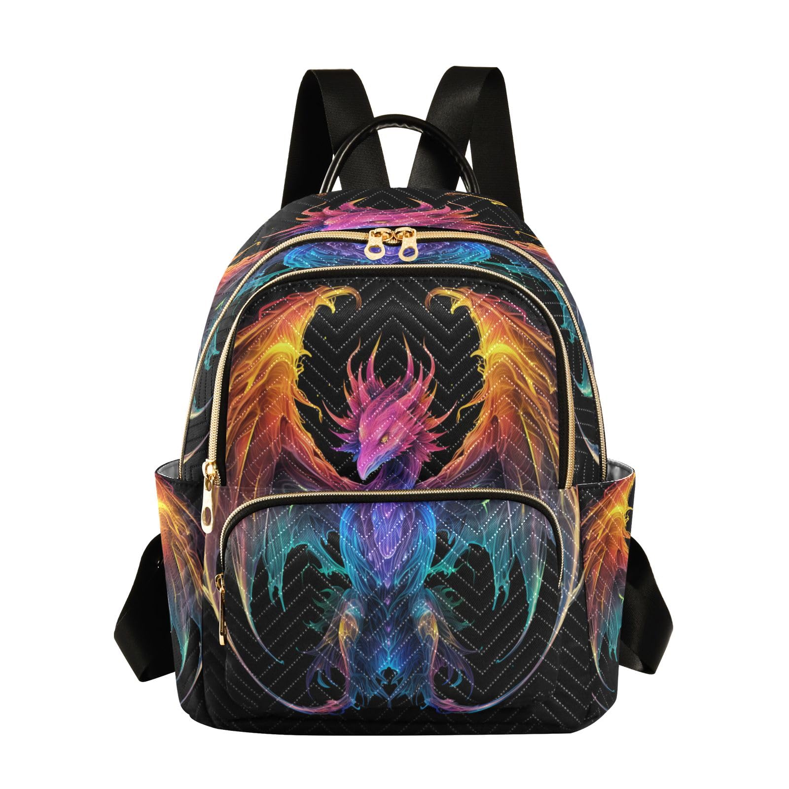 senya Multicolored Wings Dragon Women Backpack Purse Travel Daypack Shoulder Bag