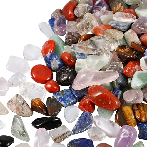 Miniatura 9 de SUNYIK Piedras prehnitafluorita trituradas de cristal curativo de cuarzo para decoración de Reiki de forma irregular, 0.1-0.5 pulgadas, 0.5 libras,