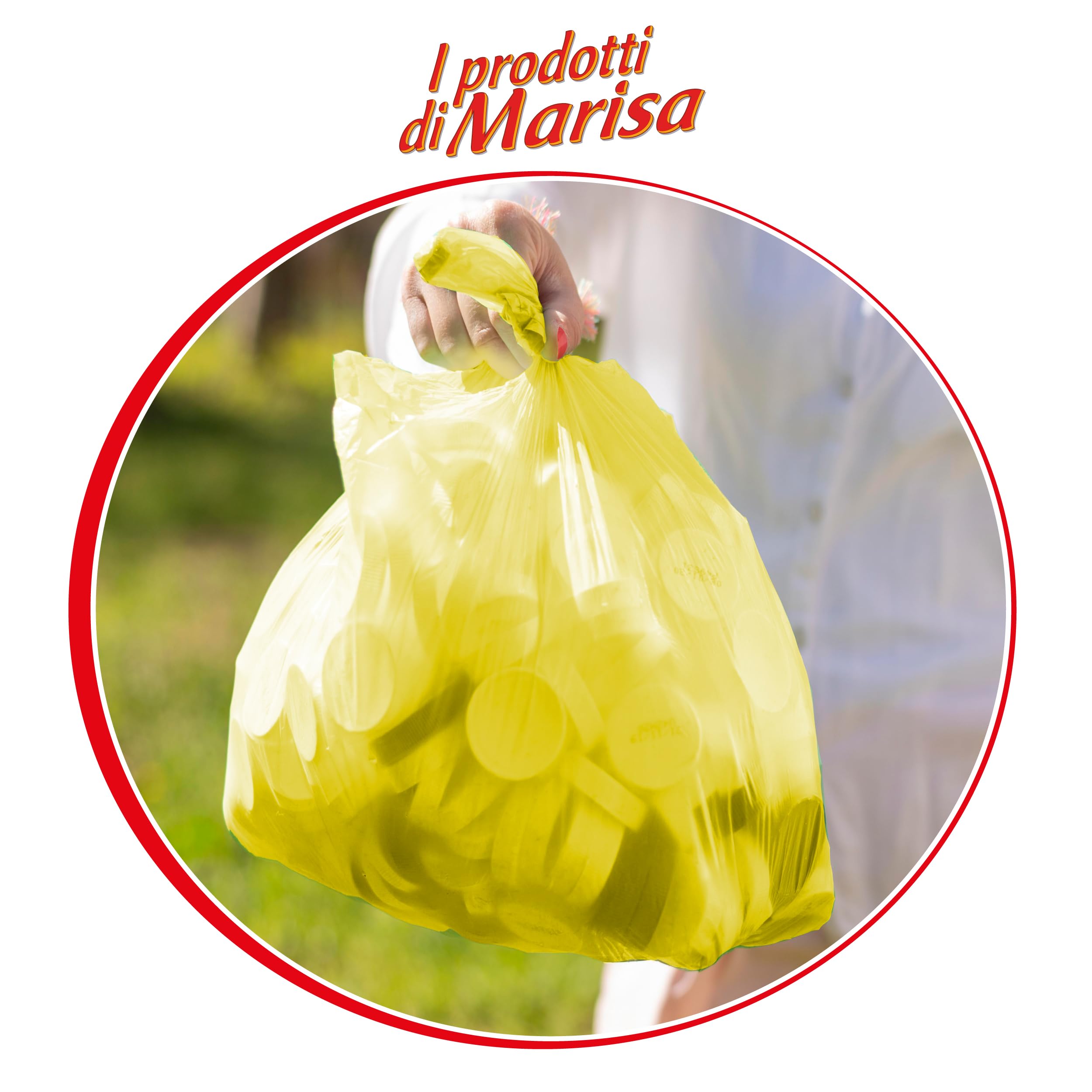 CSC – Bolsas de basura de 110 l con lazos, 240 unidades, grandes para reciclaje exterior e interior, 70 x 110 cm, antiagujeros – 24 rollos, amarillo