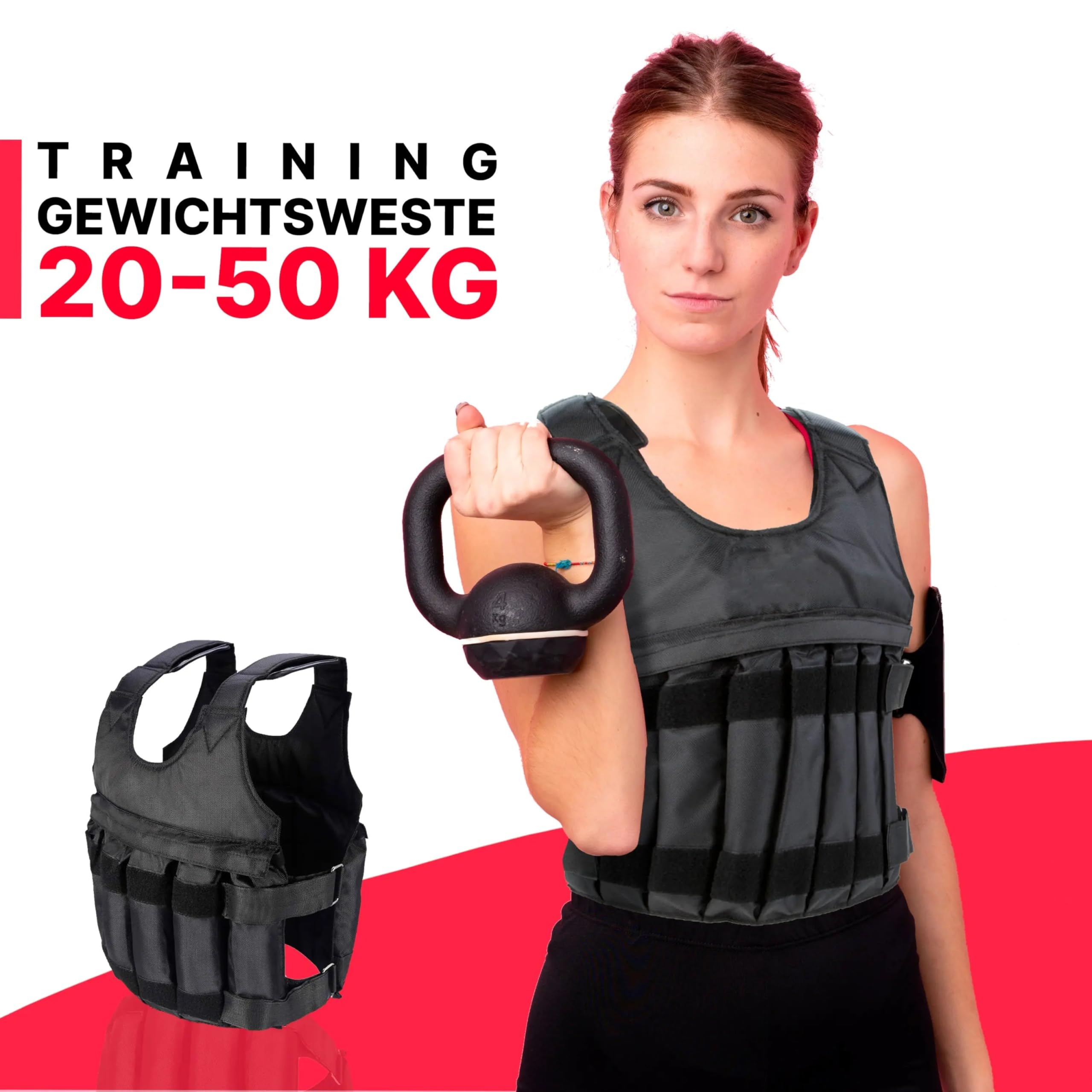 Gewichtsweste 1-50 Kg, Gewichtsbeutel individuell änderbar, hochwertiges Nylon, reißfest und wasserabweisend,
