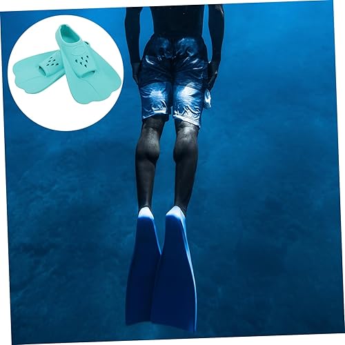 Miniatura 4 de Happyyami Aletas de natación cortas de silicona para adultos y aletas de entrenamiento flexibles para esnórquel en piscina y mar, cómodo diseño sin