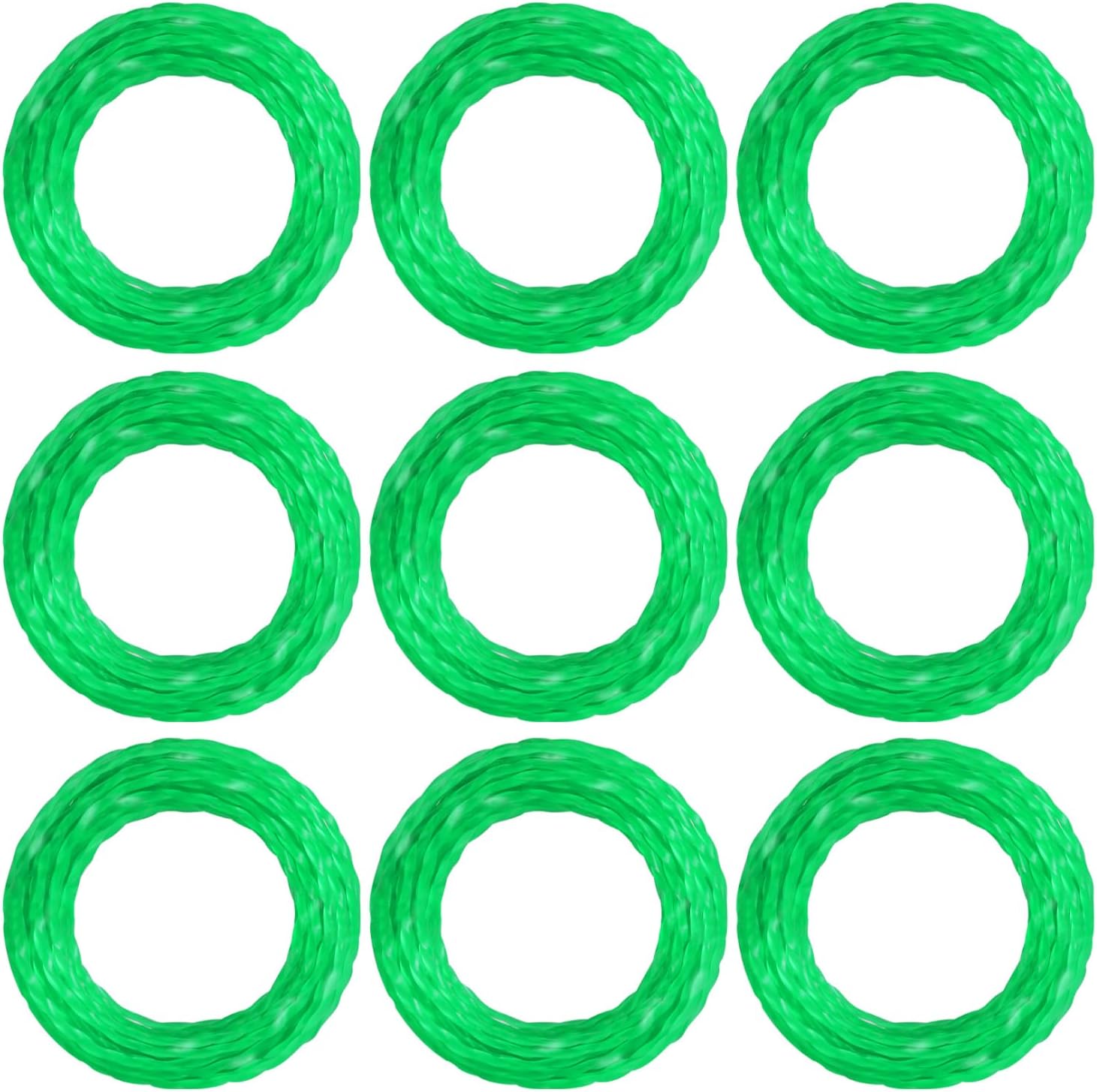 THTEN 0.080" String Trimmer Line Compatible with Greenworks 80V 60V 48V 40V 24V GST80320 STB301 ST80L00 ST60B212 ST60B02 BL60L00 STE405 21142 String Trimmer,157 Ft Pre-Cut Twisted Line 9 Pack
