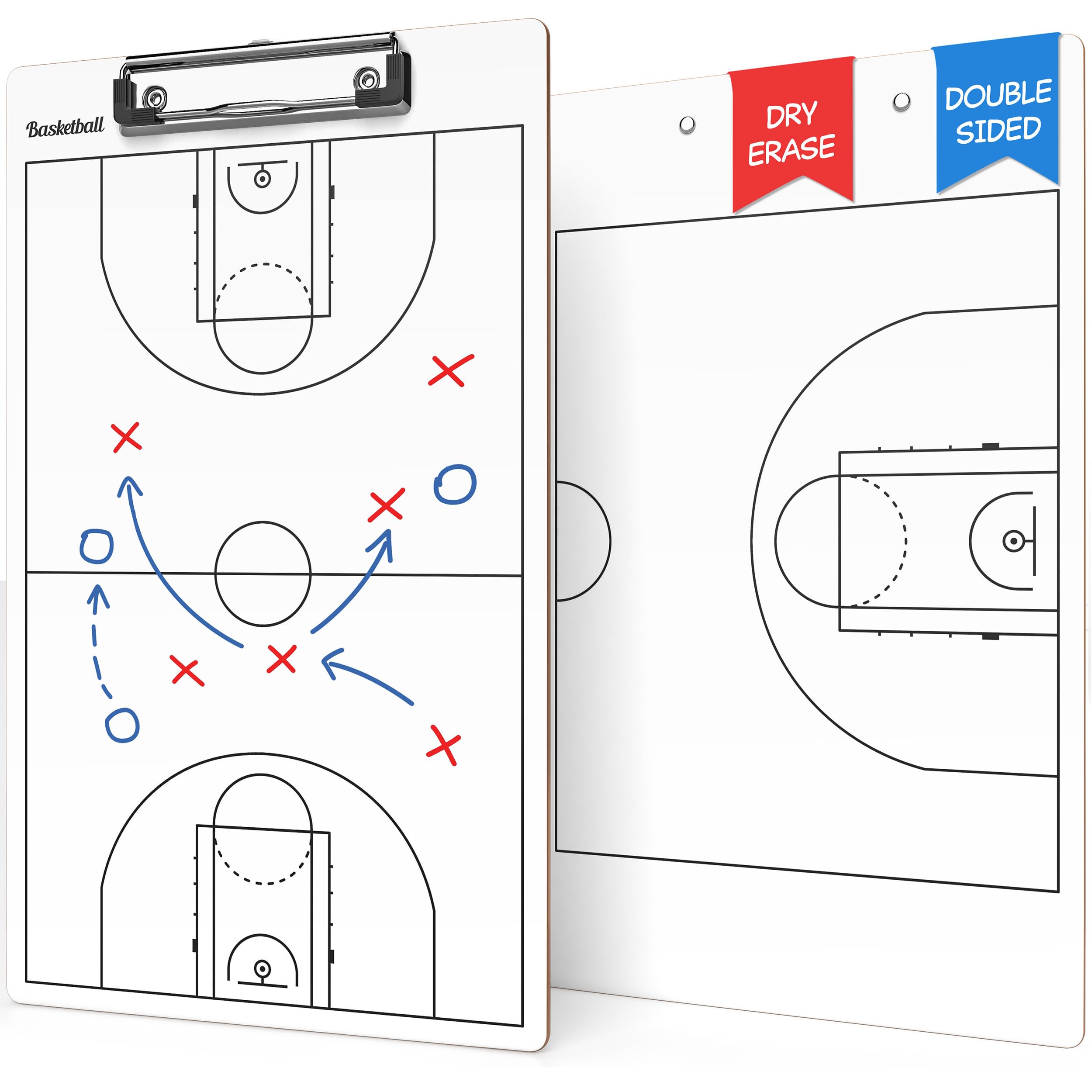 Scribbledo Basketball-Trockenlöschbrett für Trainer, 38,1 x 22,9 cm, doppelseitig, Basketball, Whiteboard, Coaching-Board, Ausrüstung, Basketball-Zubehör, das perfekte Trainer-Geschenk
