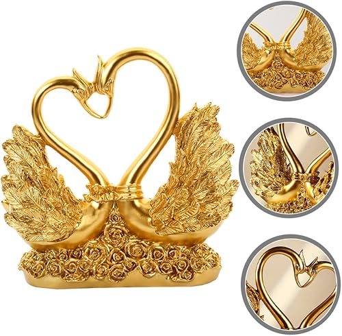 Miniatura 3 de GANAZONO Adornos de cisnes artesanales de resina, decoración de mesa de café, decoración del hogar, decoración de boda china, figura romántica en