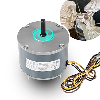 Upgrade 5KCP39EGS070S Condenser Fan Motor Replace for Genteq Carrier Dayton, with Nuts, 1/4 hp, 1100 RPM, 208-230V, G3905, 6DLL0