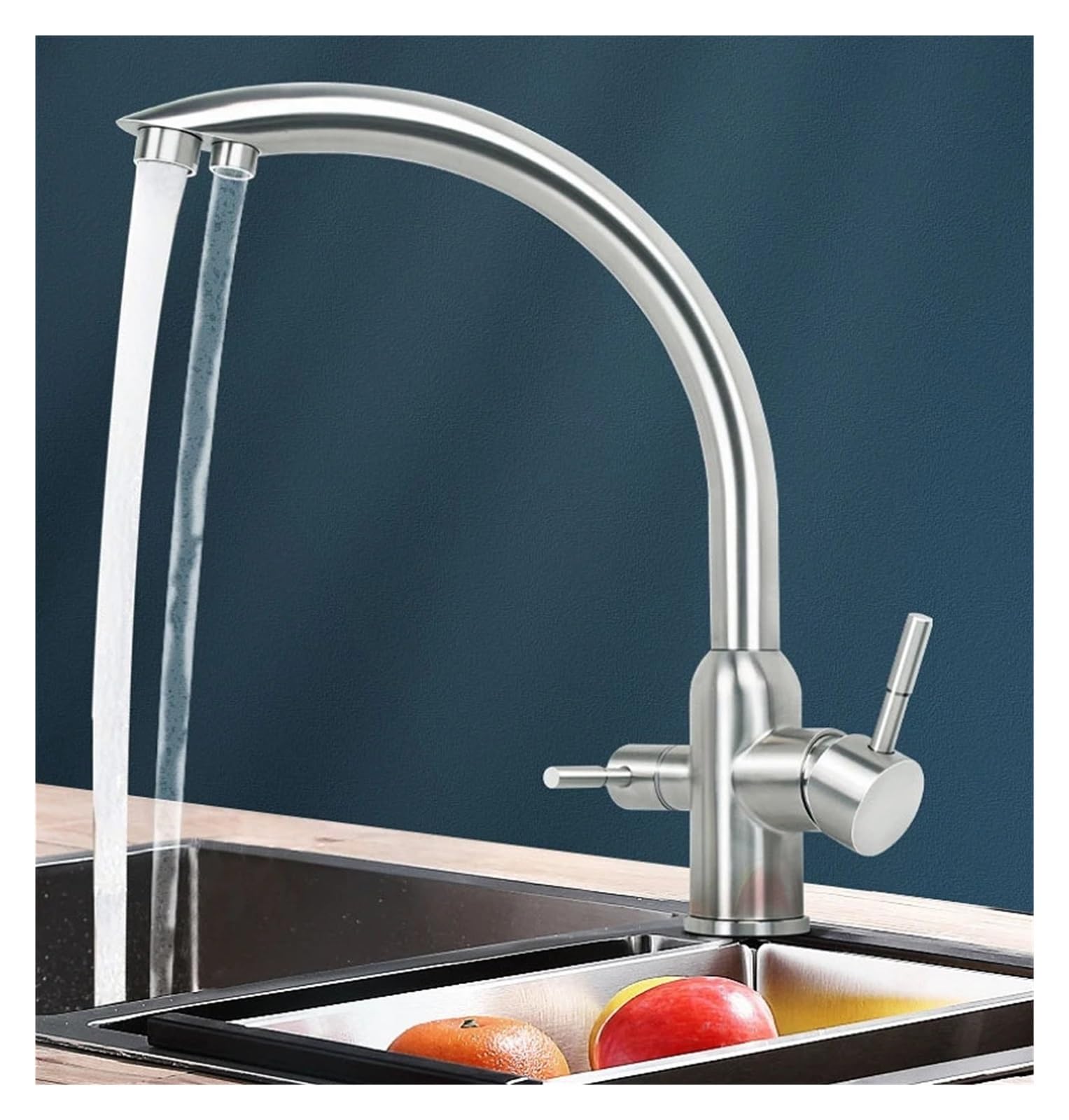 Mélangeur chaud et froid à 3 voies pivotant 360 pour filtre à eau de cuisine