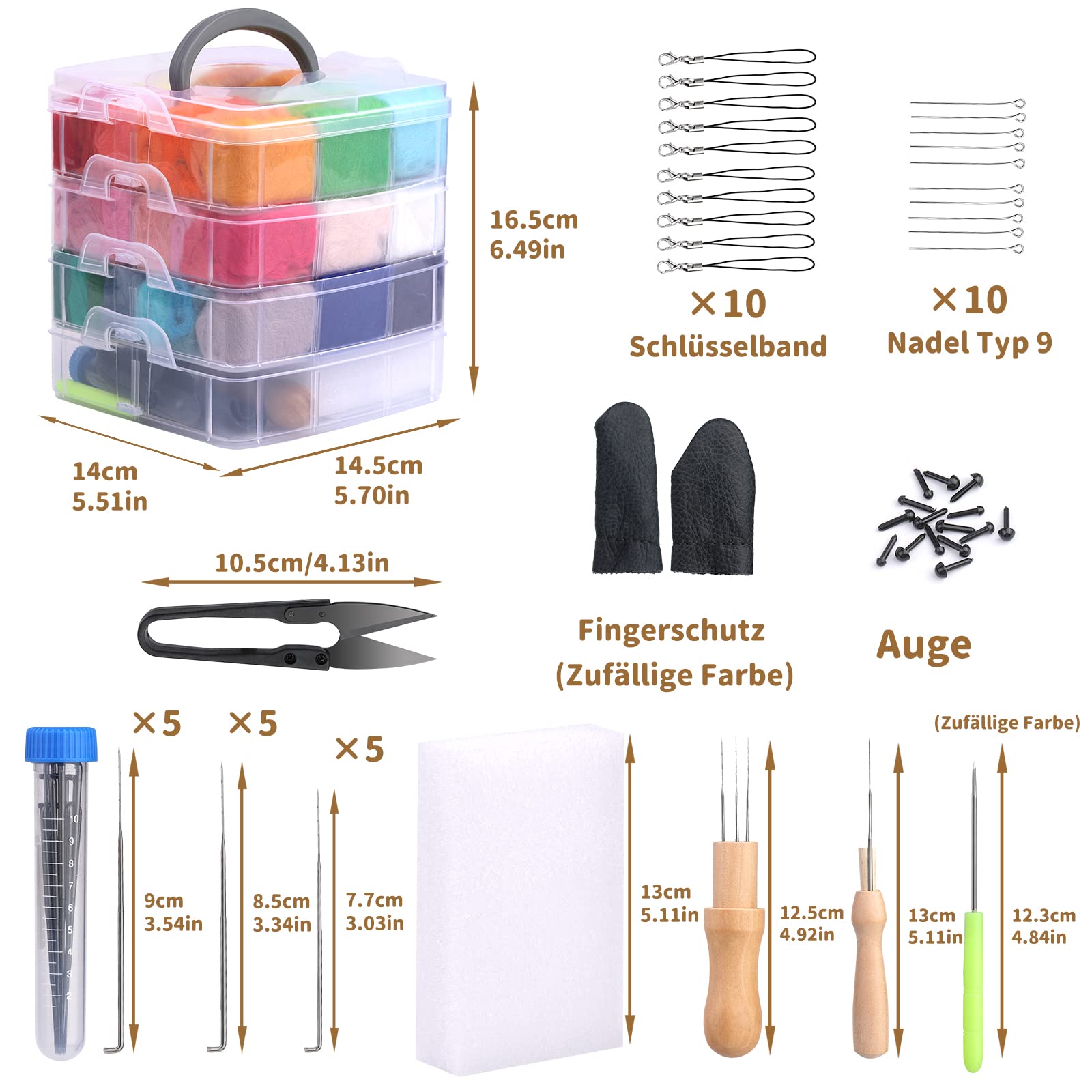 Reovin Lot De 128 Feutres Aiguilletés, 72couleurs Kit De Démarrage