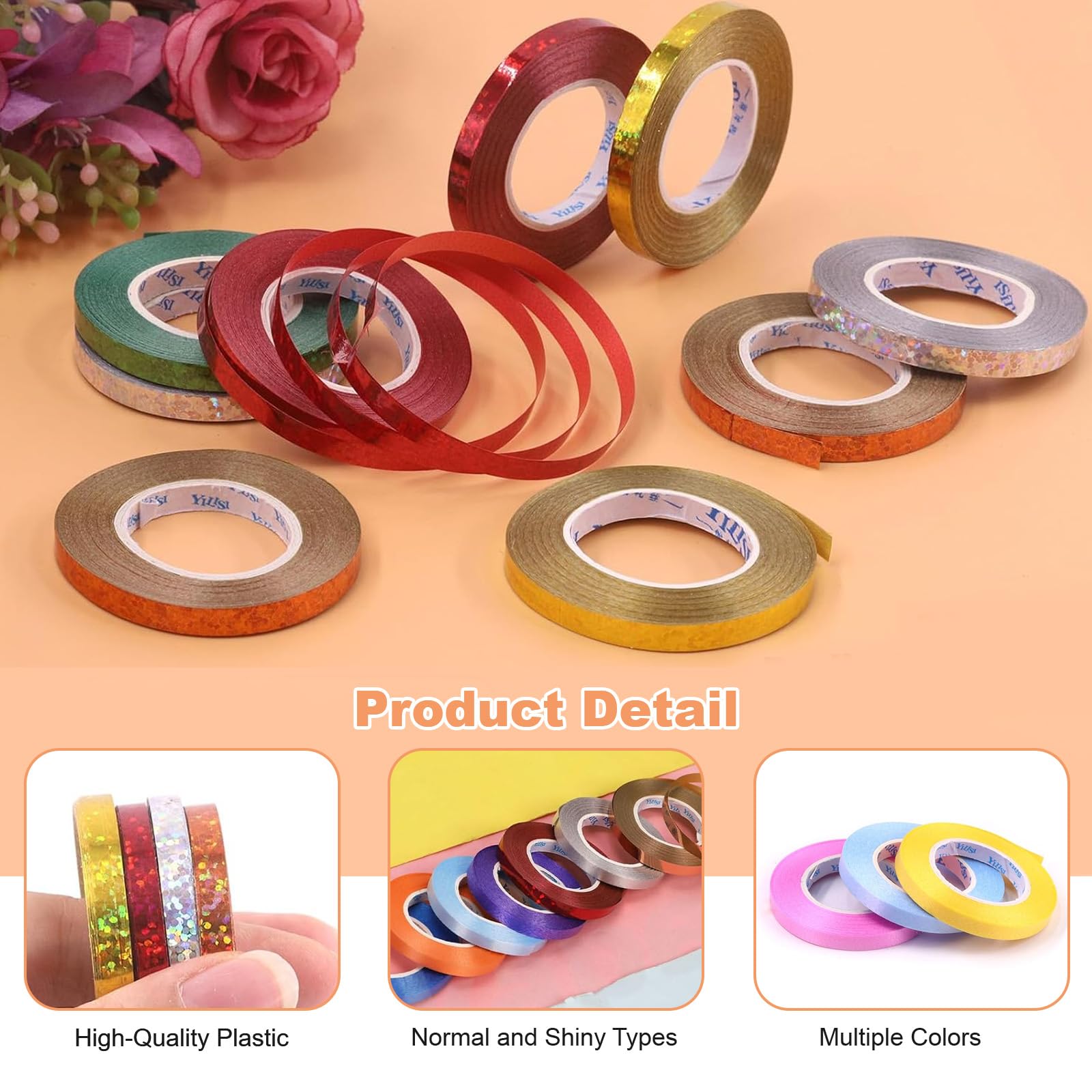 RYAN 18 Rubans Satin 10mm X 22m - Lot Multicolore Pour Cadeaux, Mariage, Bricolage Et Décoration