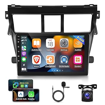 Android 14 Carplay Auto WIFI+4G For Toyota Yaris XP90 2005 2006 2007 2008-2012 Car Radio GPS Mu