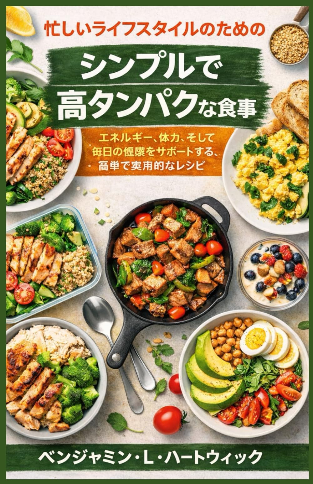 忙しいライフスタイルのためのシンプルで高タンパクな食事: エネルギー、体力、そして毎日の健康をサポートする、簡単で実用的なレシピ (ベンジャミン・L・ハートウィックの料理の基本シリーズ)
