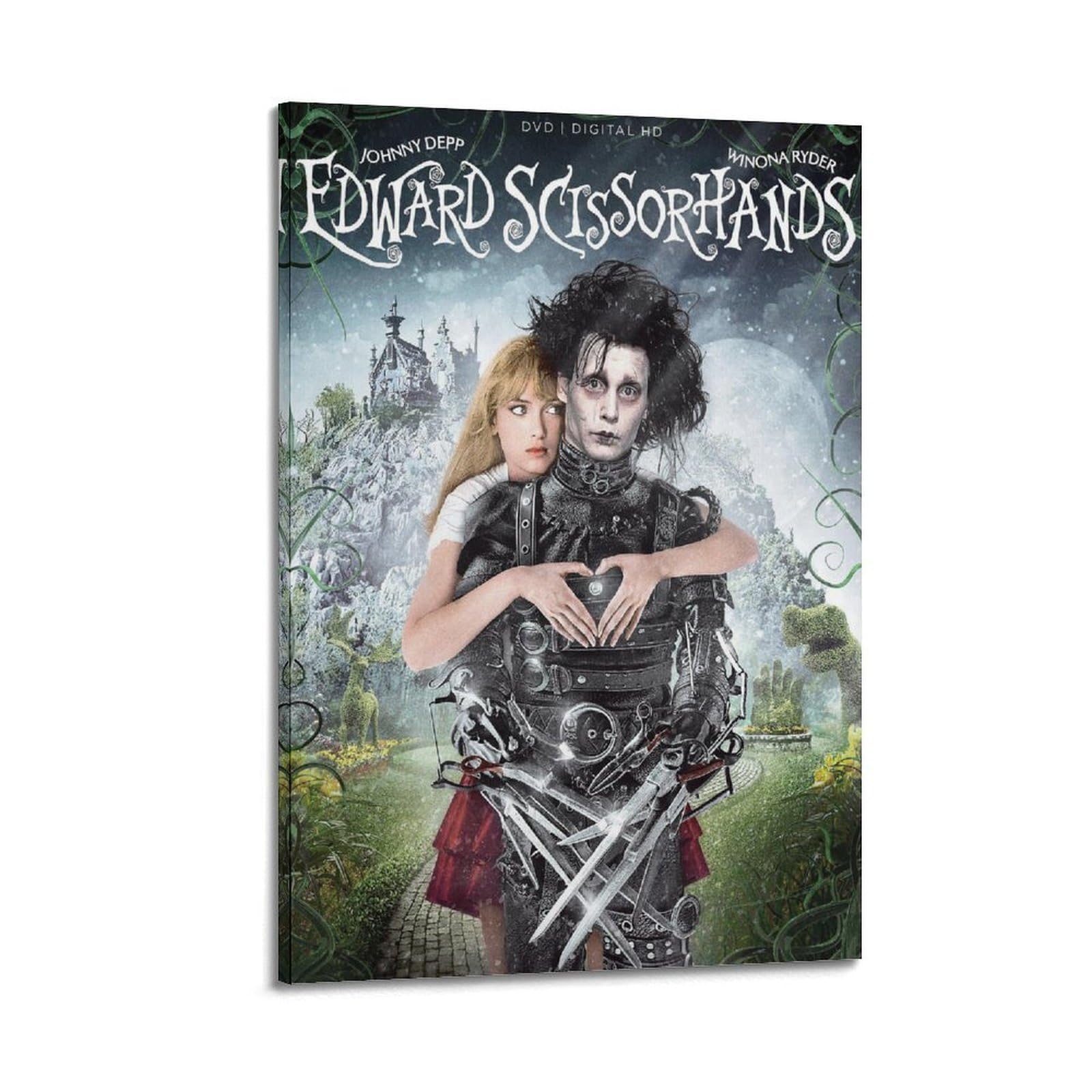 SUDANGDIANZI Edward Scissorhands Movie Canvas Poster And Wall Art Modern Family Bedroom Gym Office Decor Gift 20x30inch(50x75cm) Frame-style