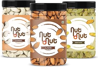 Nut O Nut Premium Dry Fruits Combo Pack – Cashew, Almonds & Raisins (250g x 3) | 100% Natural | High in Protein & Fiber | Healthy Snack | Badam, Kaju & Kishmish |Diwali Gift Pack