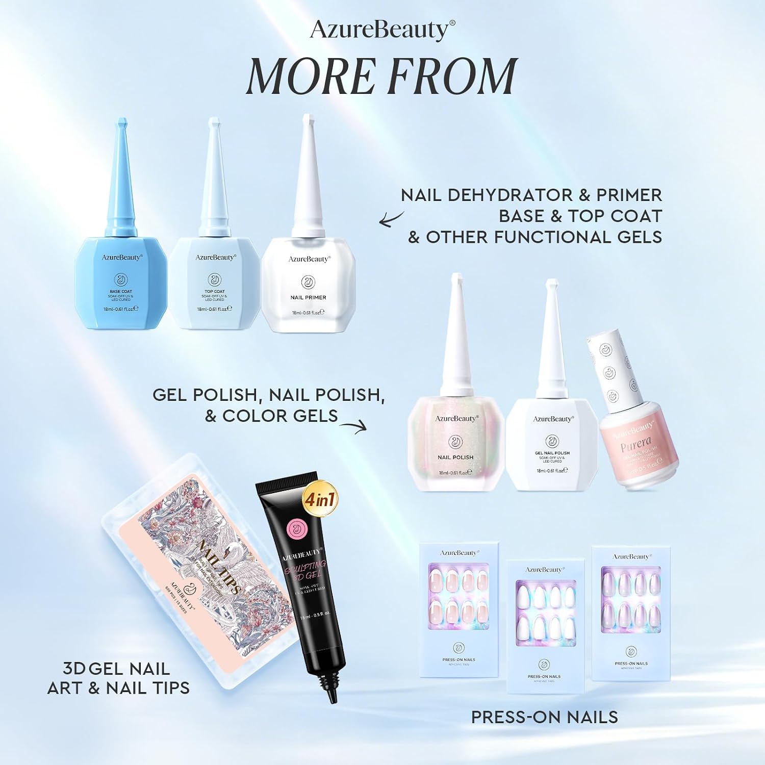 AZUREBEAUTY French Tip Stamp, 6Pcs French Tip Tool, Soft Silicone Nail Stamper, 2 in 1 French Manicure Kit with Nail Stamp Heads, Scraper and Replacement Heads, Nail Art Tools for Home DIY Salon